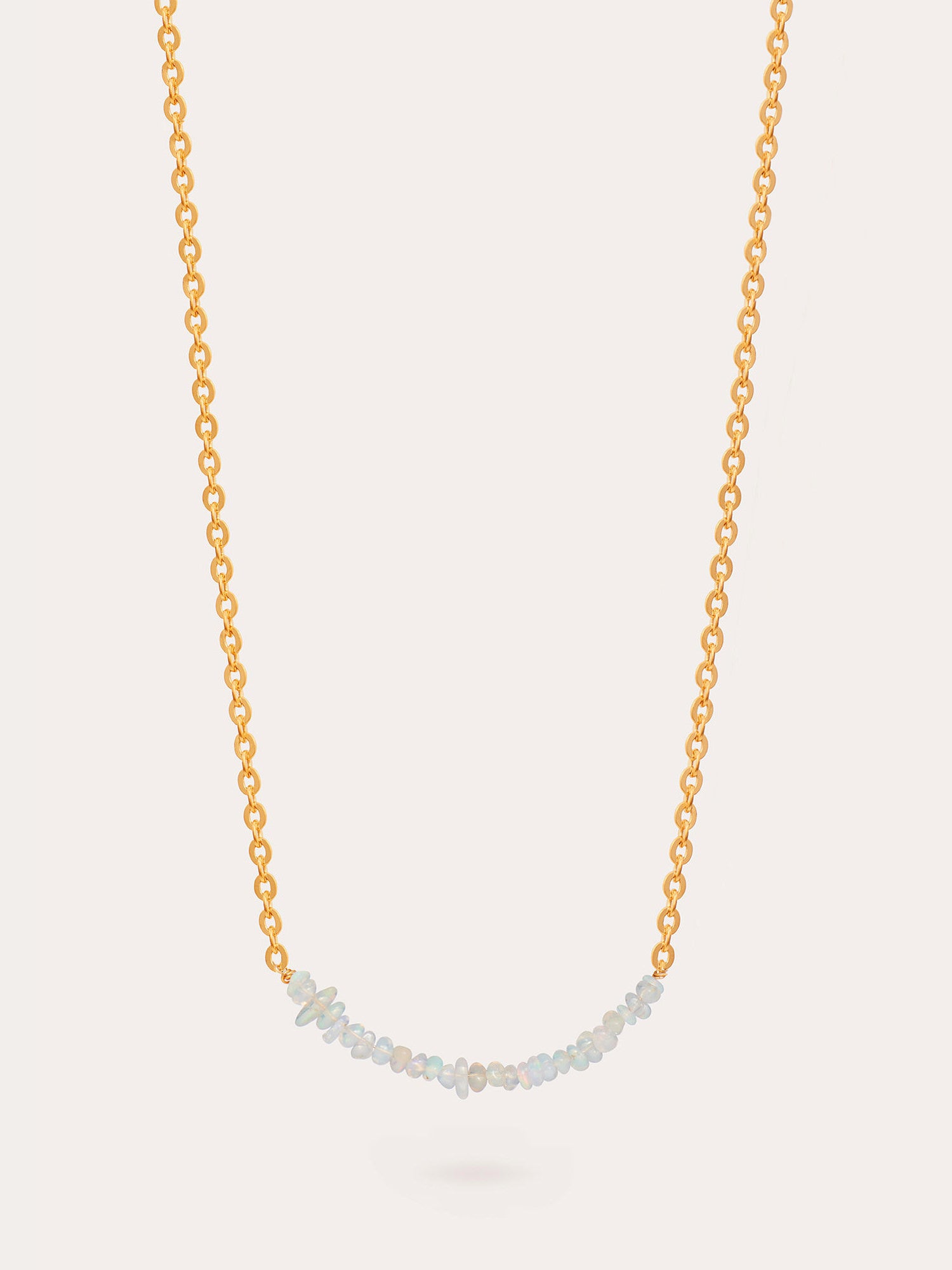 Ethiopian Opal Beaded Gold Necklace - 18ct Gold Vermeil and Ethiopian Opal - Heyrlome Jewellery