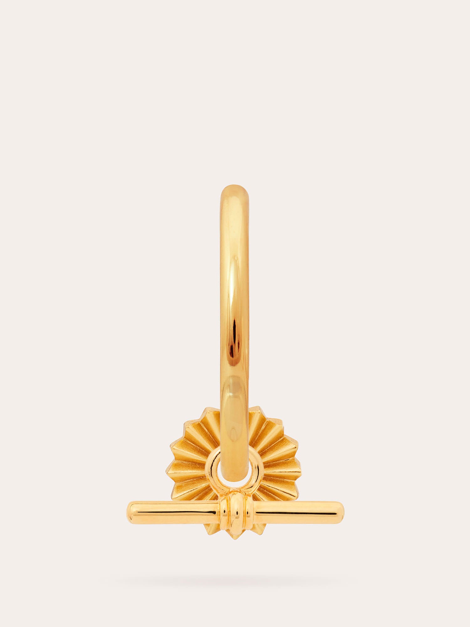 Albert Lock and Sun Charm Gold Hoops - 18ct Gold Vermeil - Heyrlome Jewellery