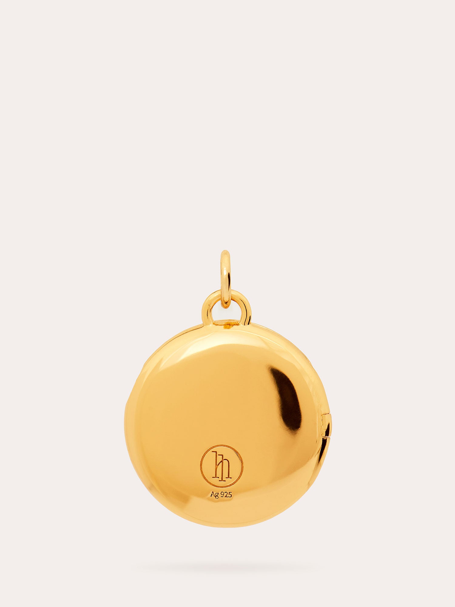 Back View of Moon and Star Gold Locket - White Topaz, Blue Spine and 18ct Gold Vermeil - Heyrlome Jewellery