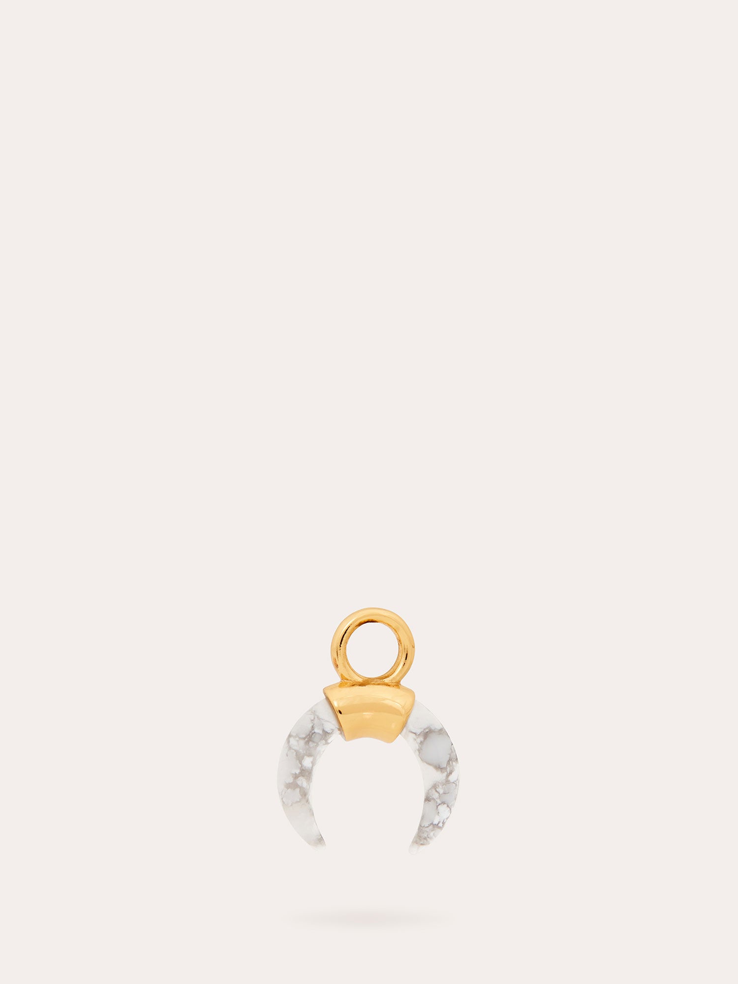 Howlite Horn Gold Charm - 18ct Gold Vermeil - Heyrlome Jewellery