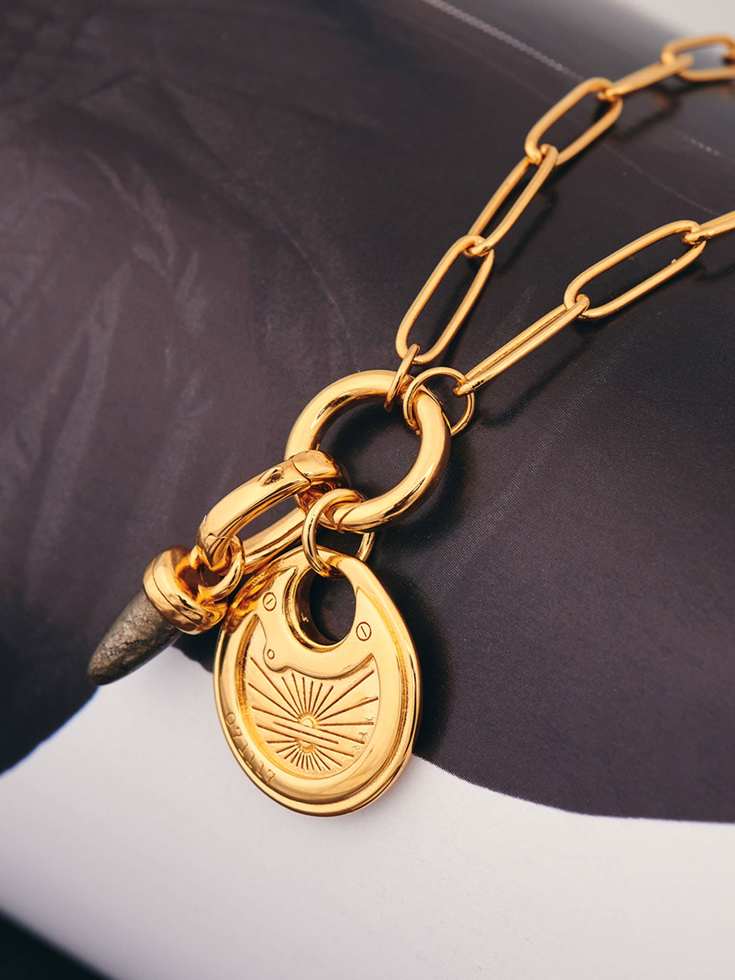 Gold Chain Necklace with Gold Pendants - 18ct Gold Vermeil - Available in three lengths - Heyrlome Jewellery