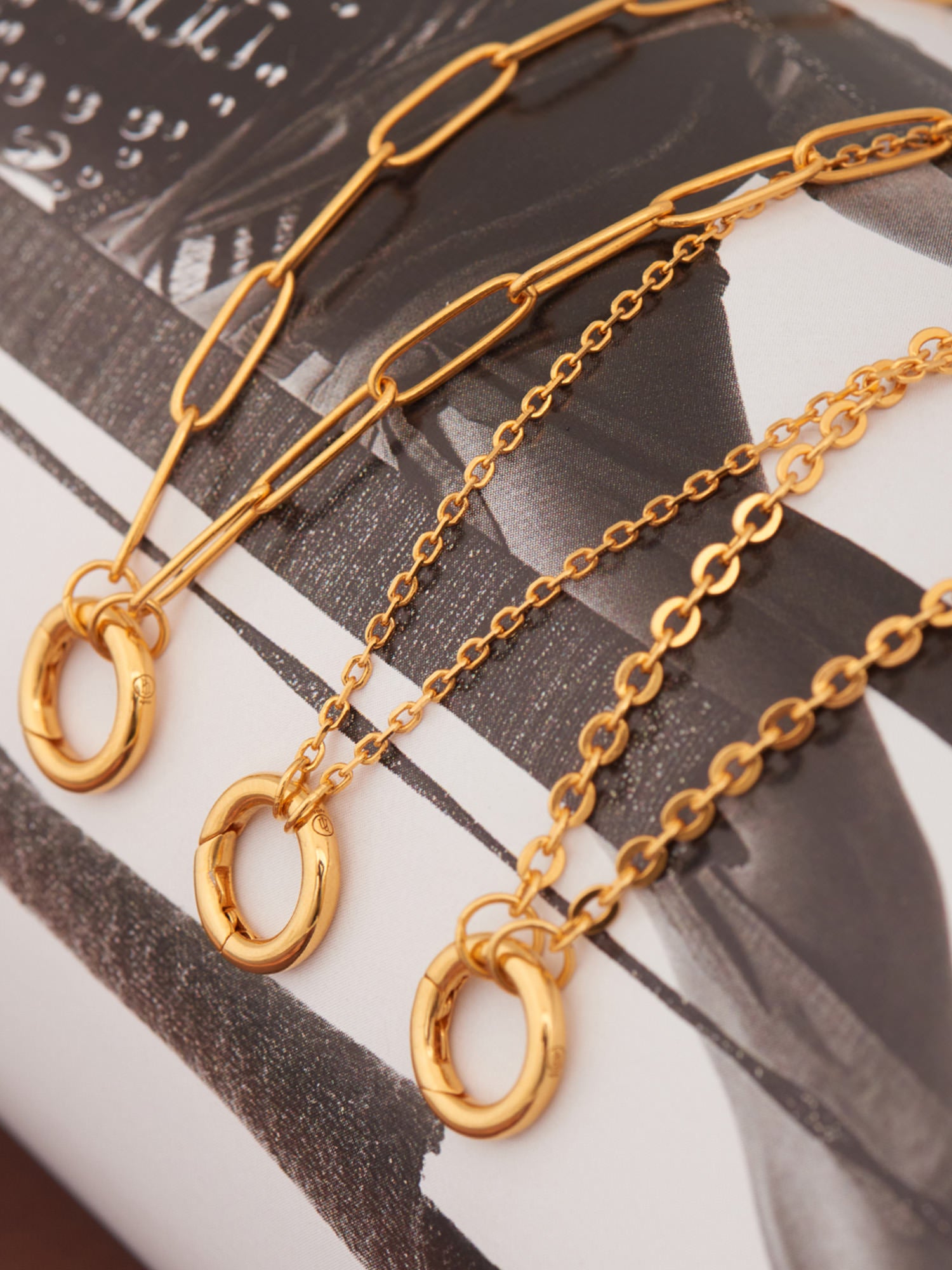 Customisable Gold Chain Necklaces - 18ct Gold Vermeil - Available in three lengths - Heyrlome Jewellery