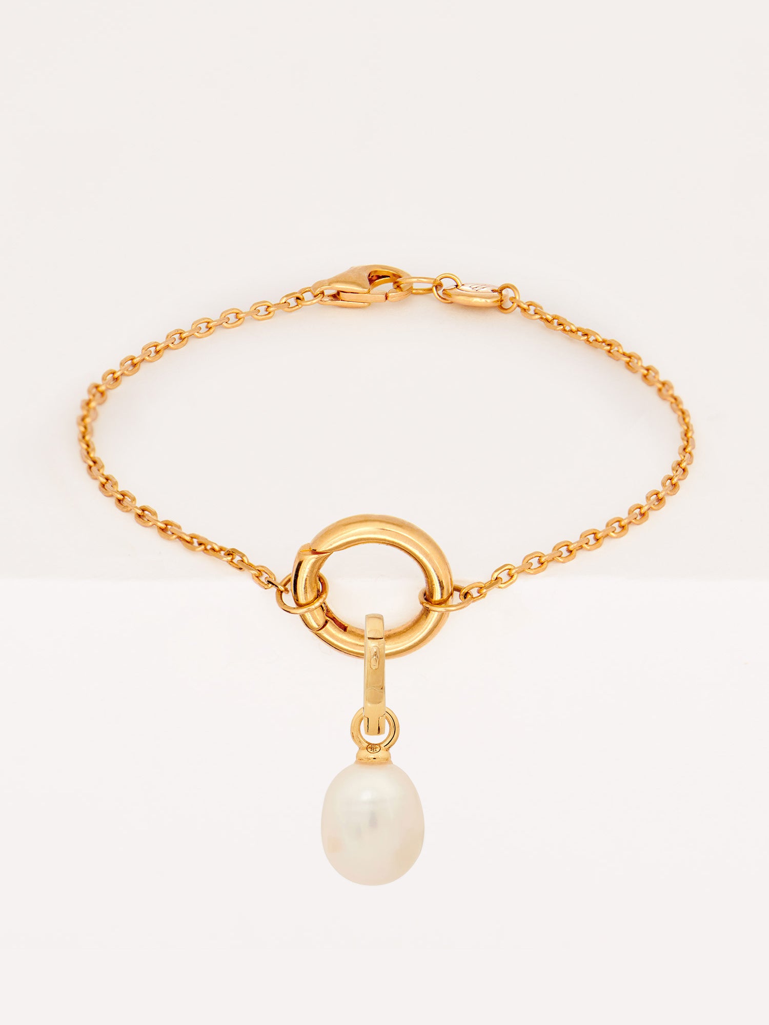 Gold Vermeil Pearl Charm Bracelet - Baroque Pearl - Heyrlome Jewellery