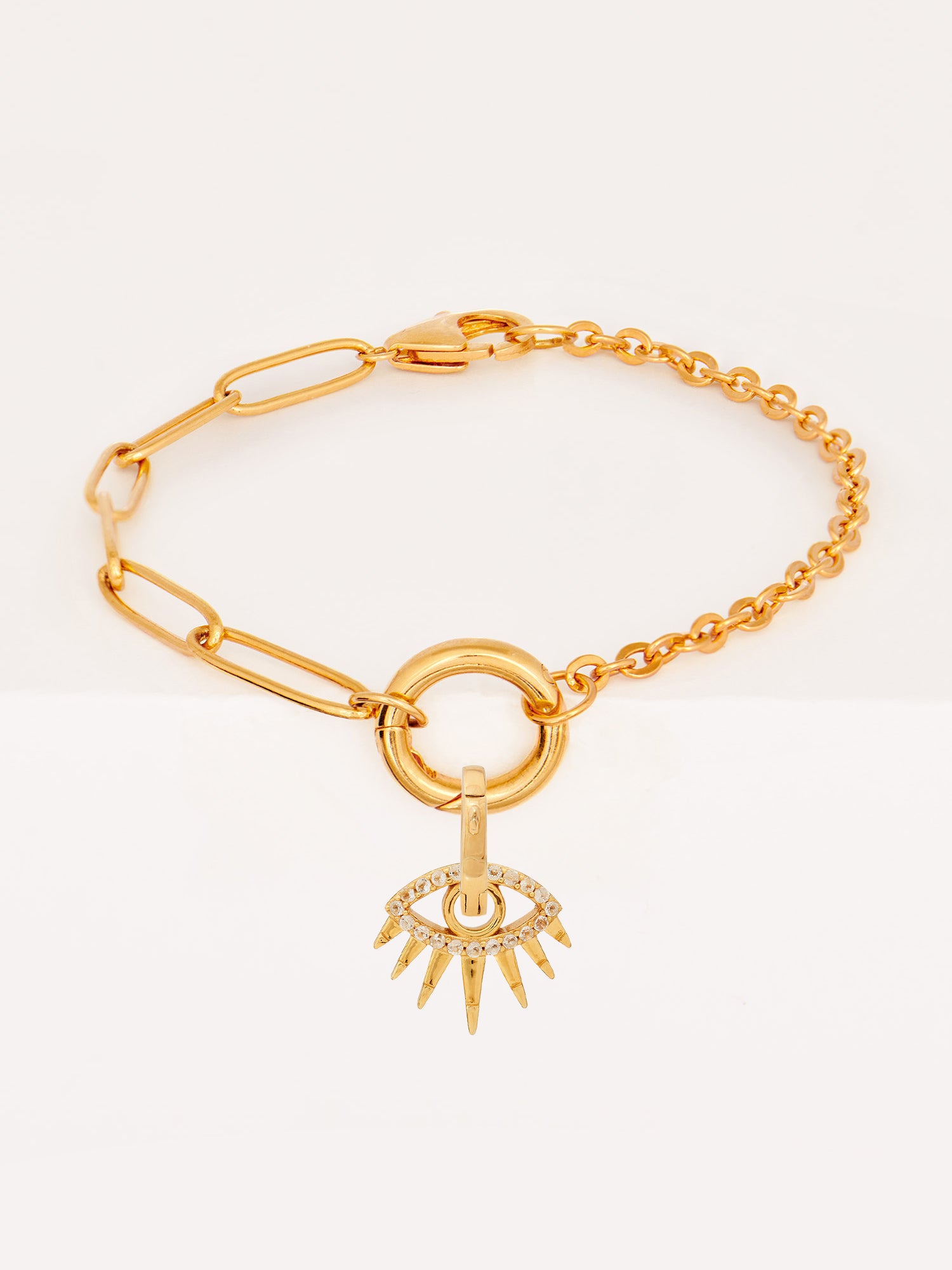 Gold Vermeil Evil Eye Charm Bracelet - Heyrlome Jewellery