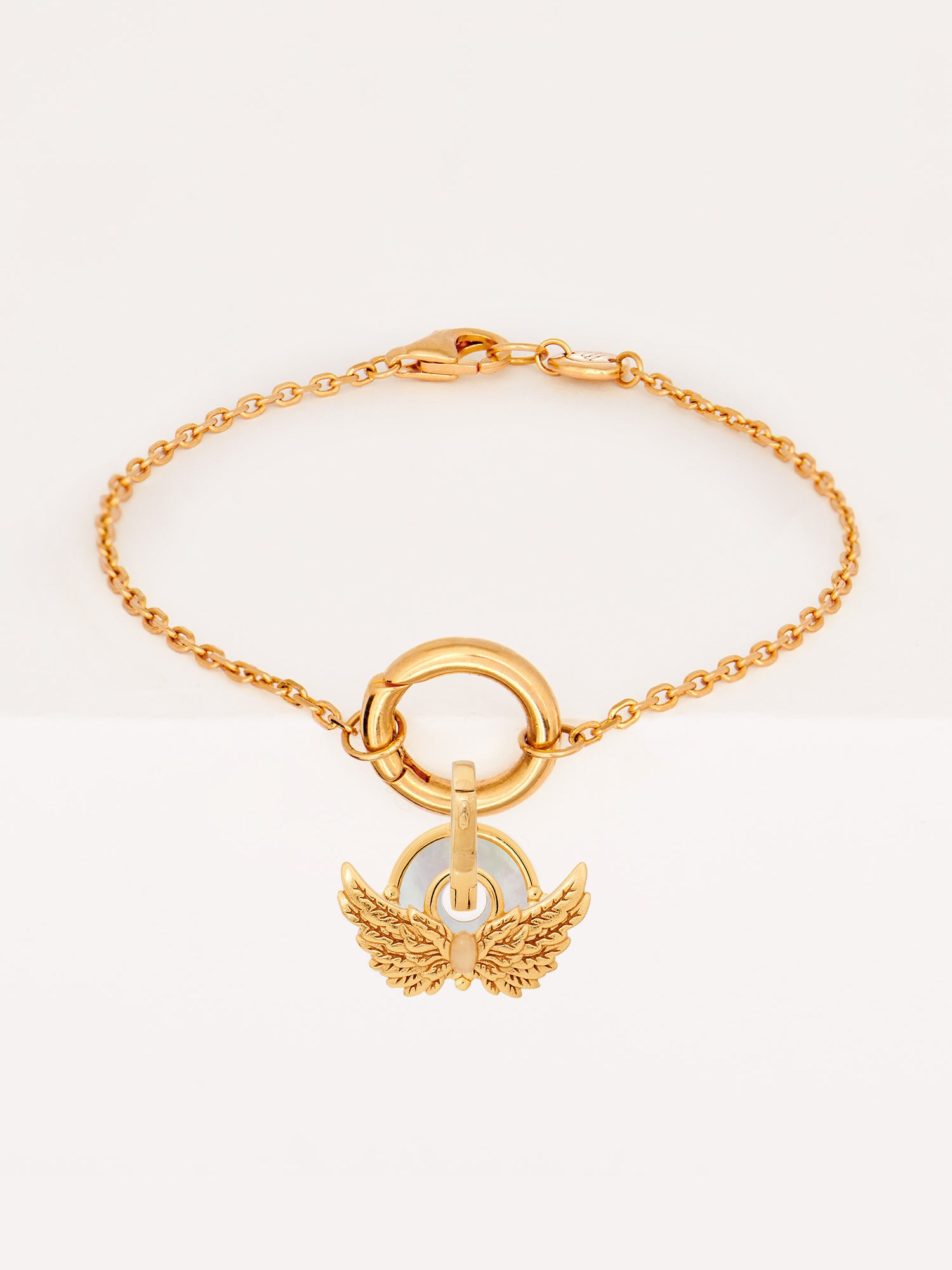 Gold Vermeil Wings Charm Bracelet - Mother of Pearl - Heyrlome Jewellery