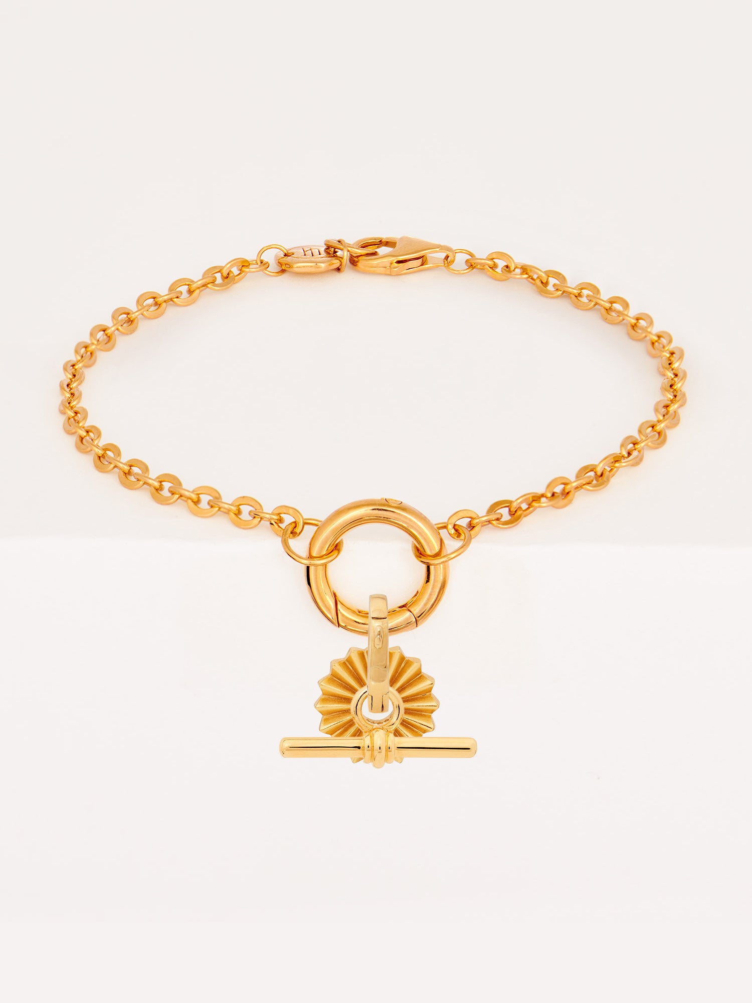 Gold Vermeil Cable Chain Charm Bracelet - Heyrlome Jewellery