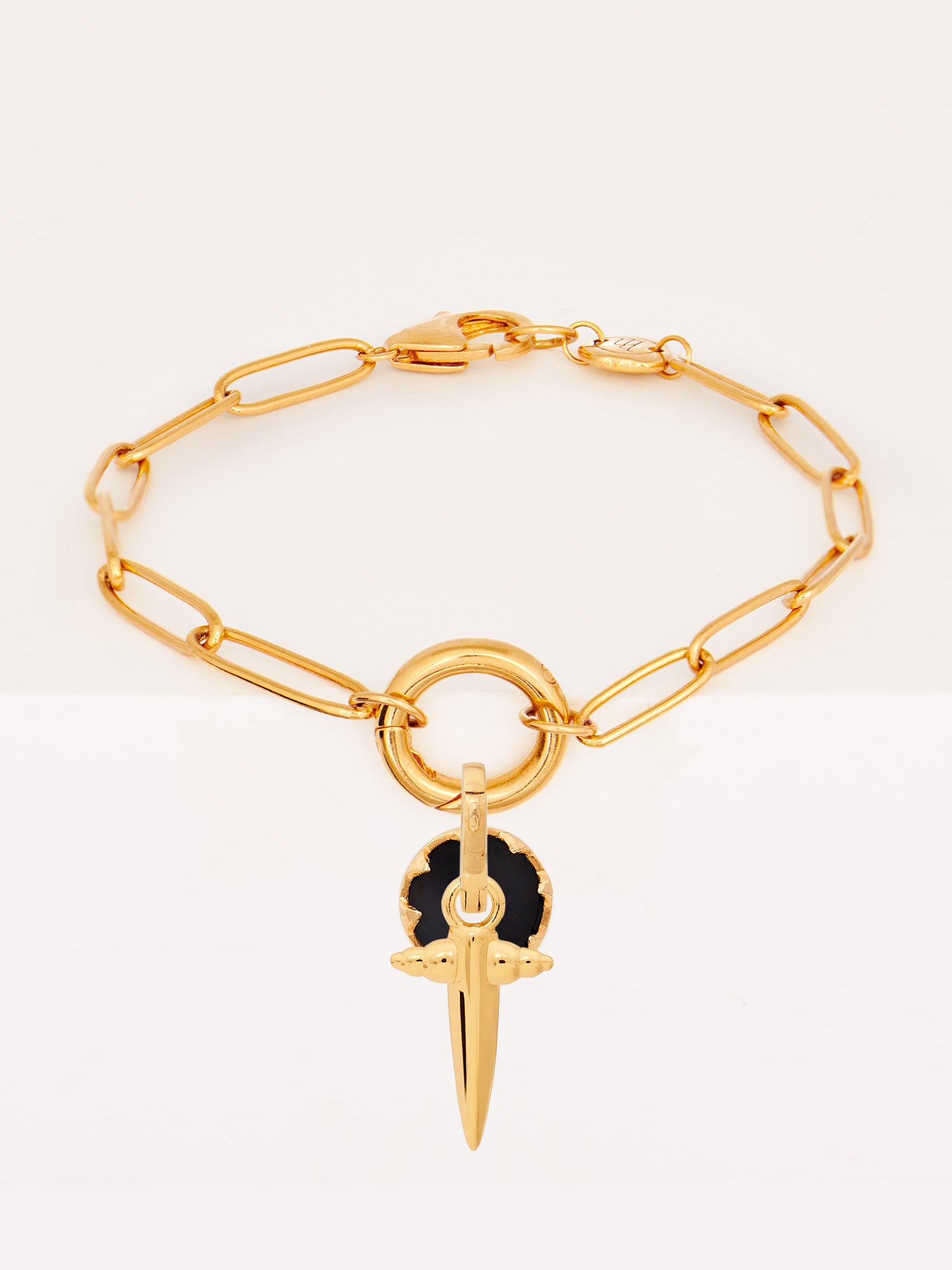 Gold Vermeil Protection Charm Bracelet - Black Onyx - Heyrlome Jewellery