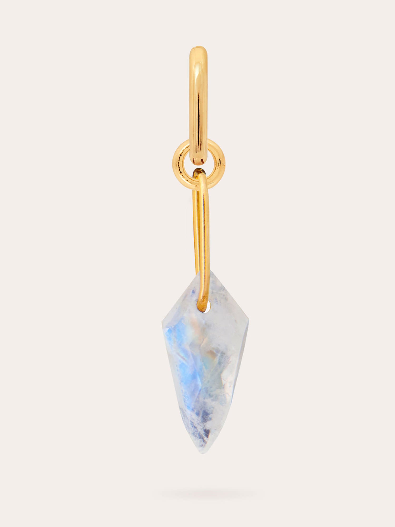 Drop Moonstone Shield Charm Earrings - 18ct Gold Vermeil - Heyrlome Jewellery