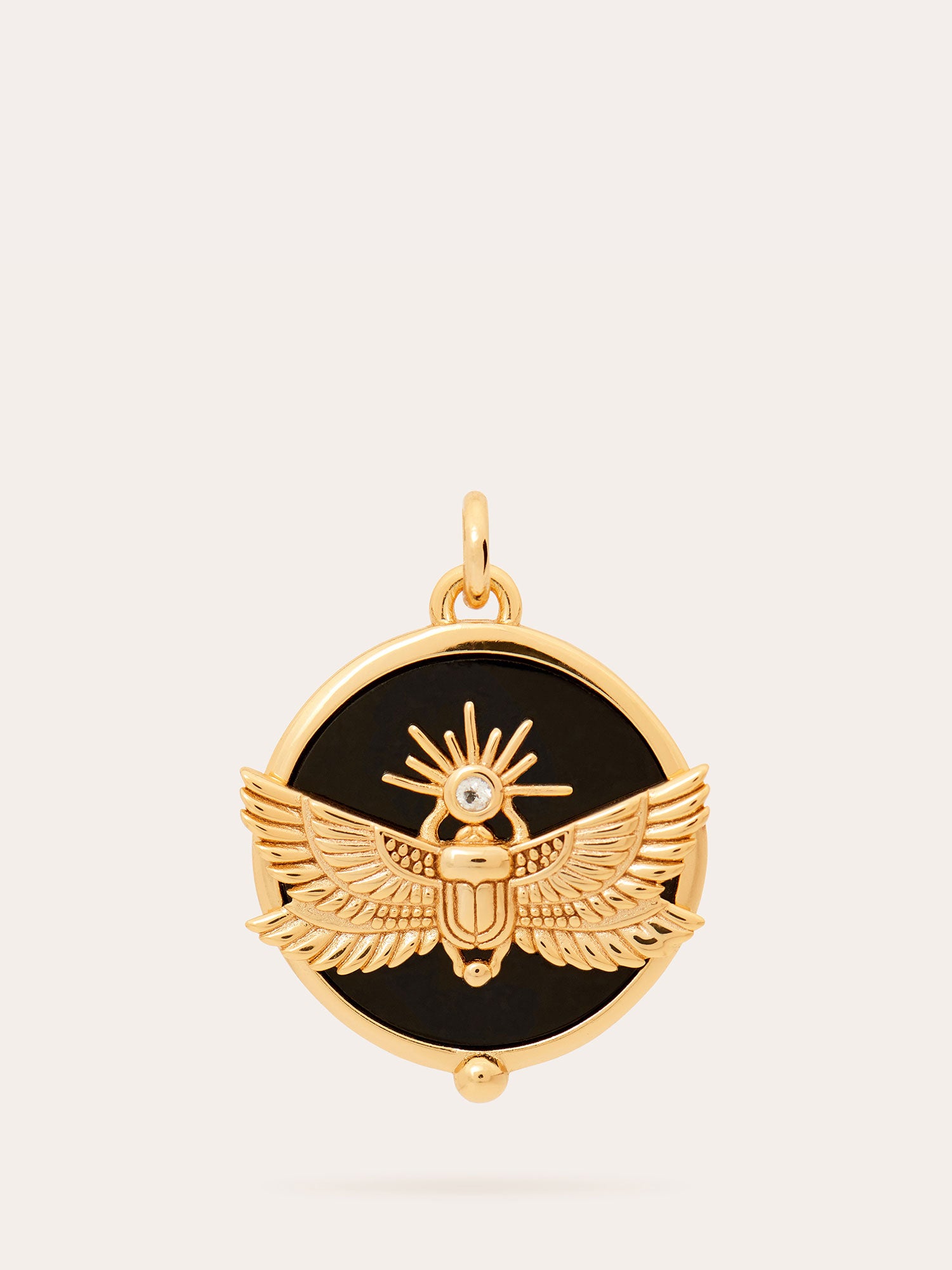 Scarab Beetle Gold Pendant - Black Onyx and 18ct Gold Vermeil - Heyrlome Jewellery