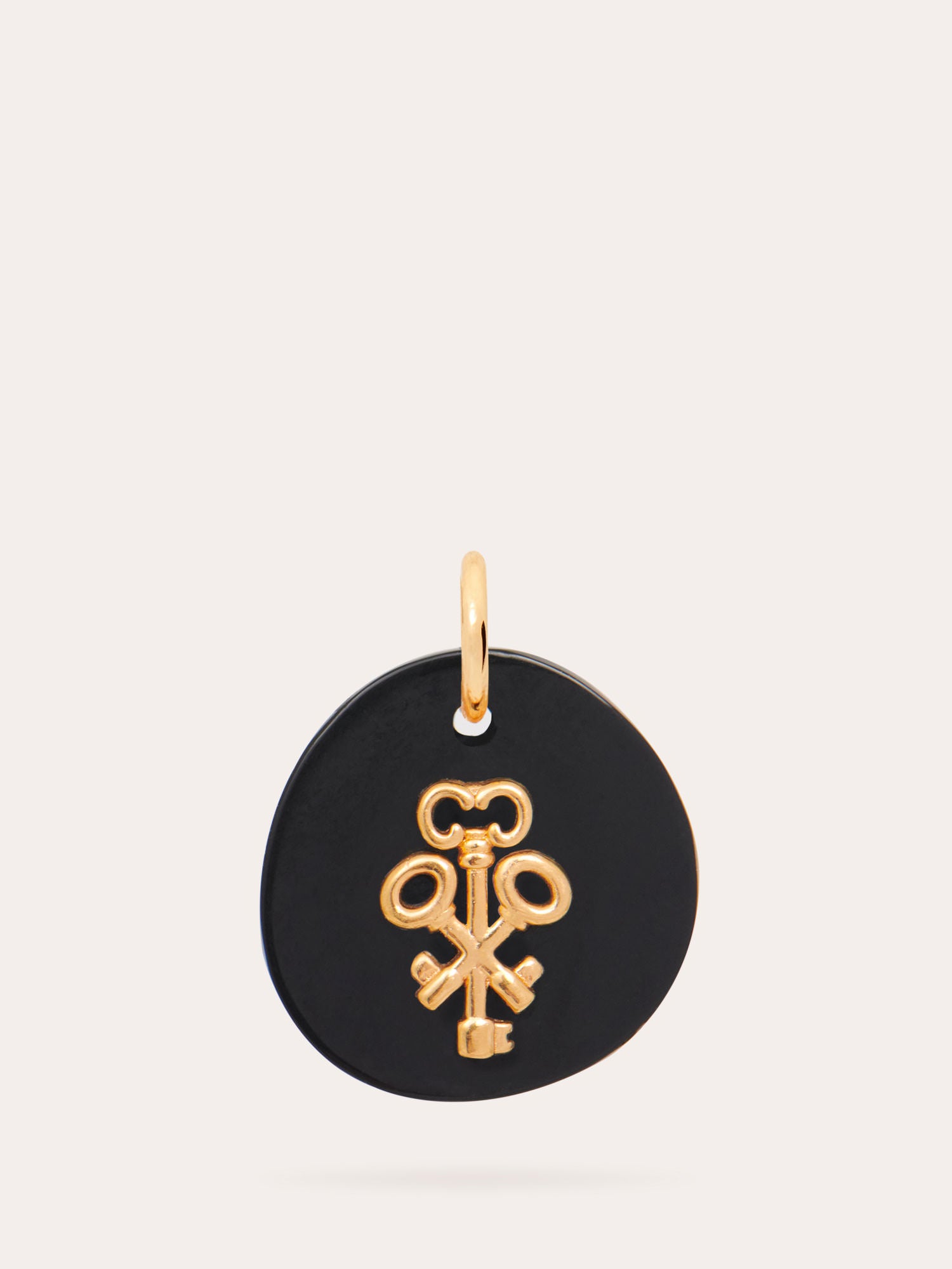 Black Onyx Keys Gold Pendant