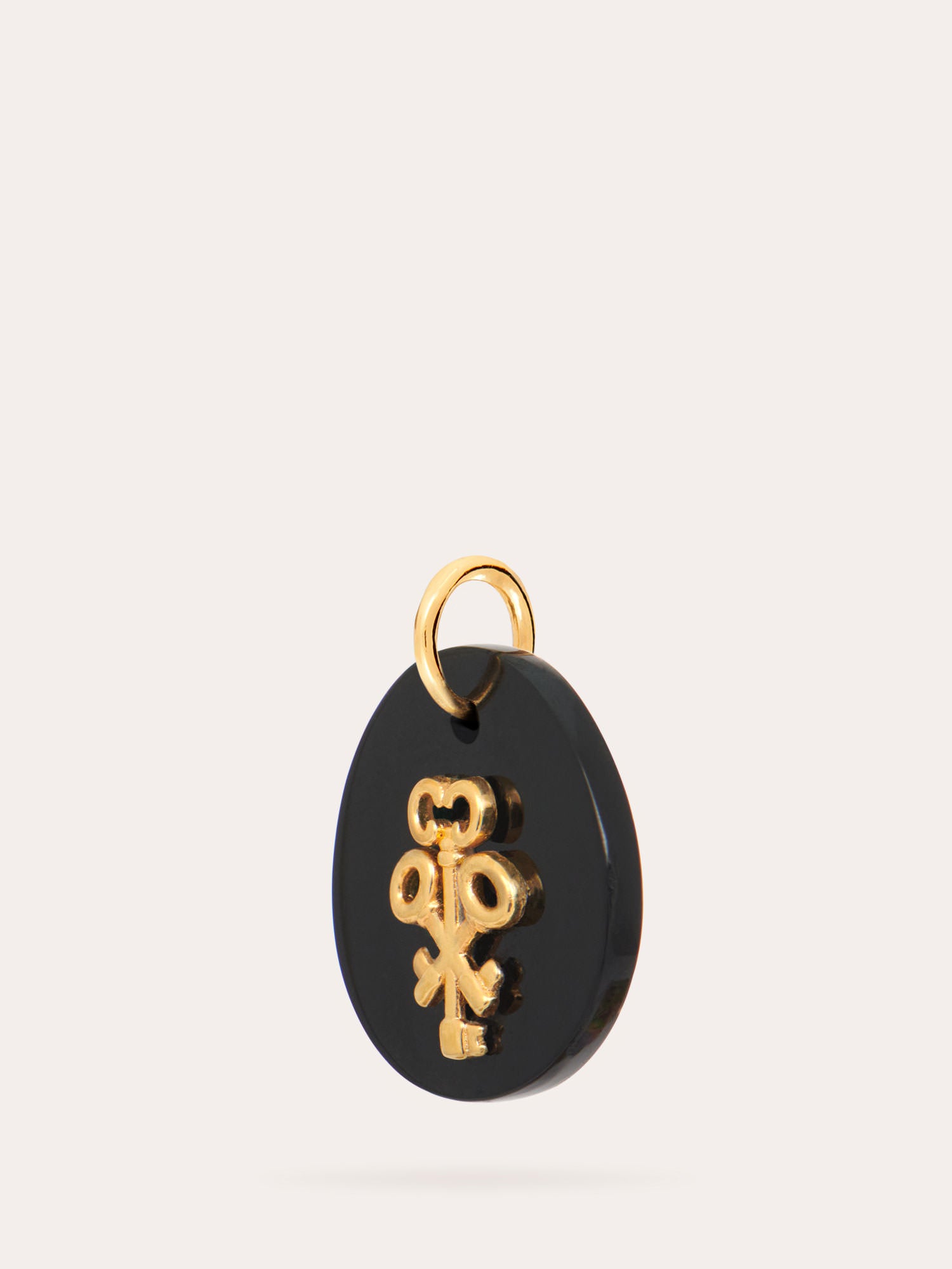 Black Onyx Keys Gold Pendant