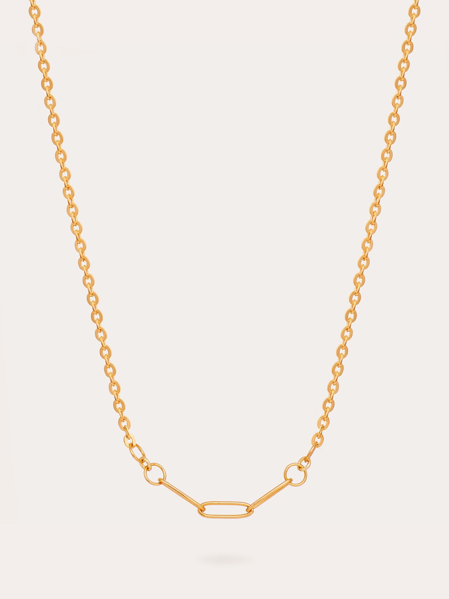 Paperlink Detail Chain Gold Necklace - 18ct Gold Vermeil - Heyrlome Jewellery