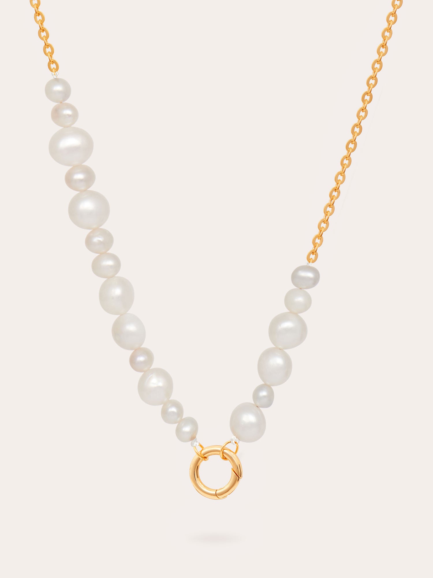 Asymmetric Pearl Gold Necklace - 18ct Gold Vermeil - Heyrlome Jewellery