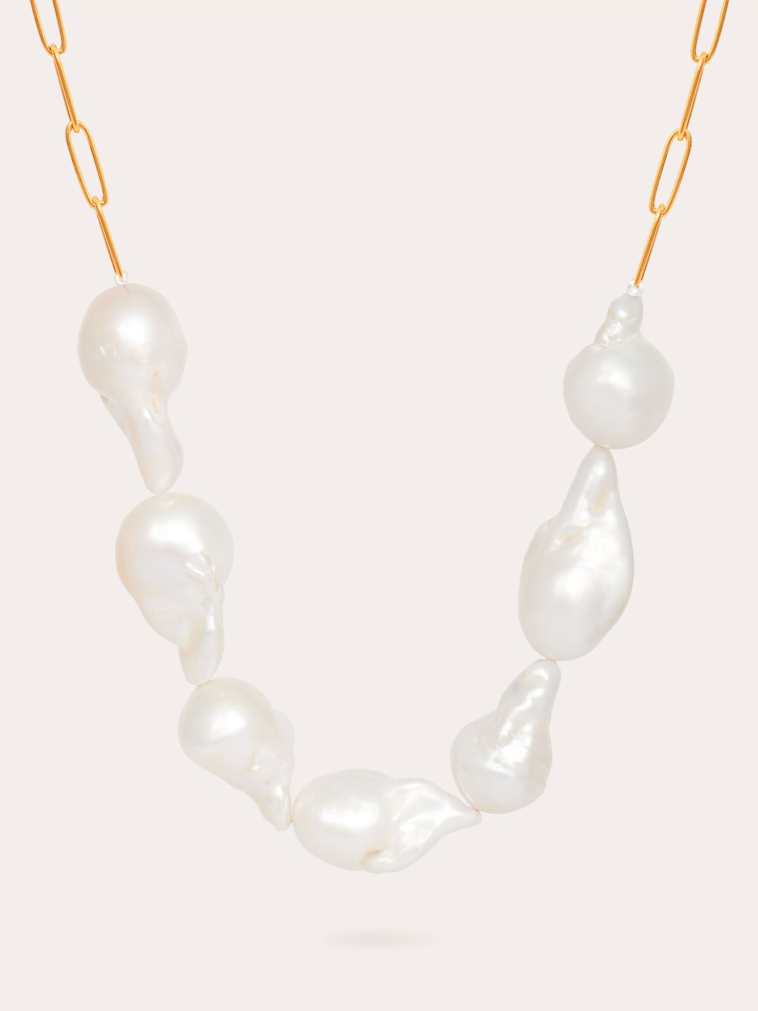 Fireball Baroque Pearl Gold Necklace - 18ct Gold Vermeil - Heyrlome Jewellery