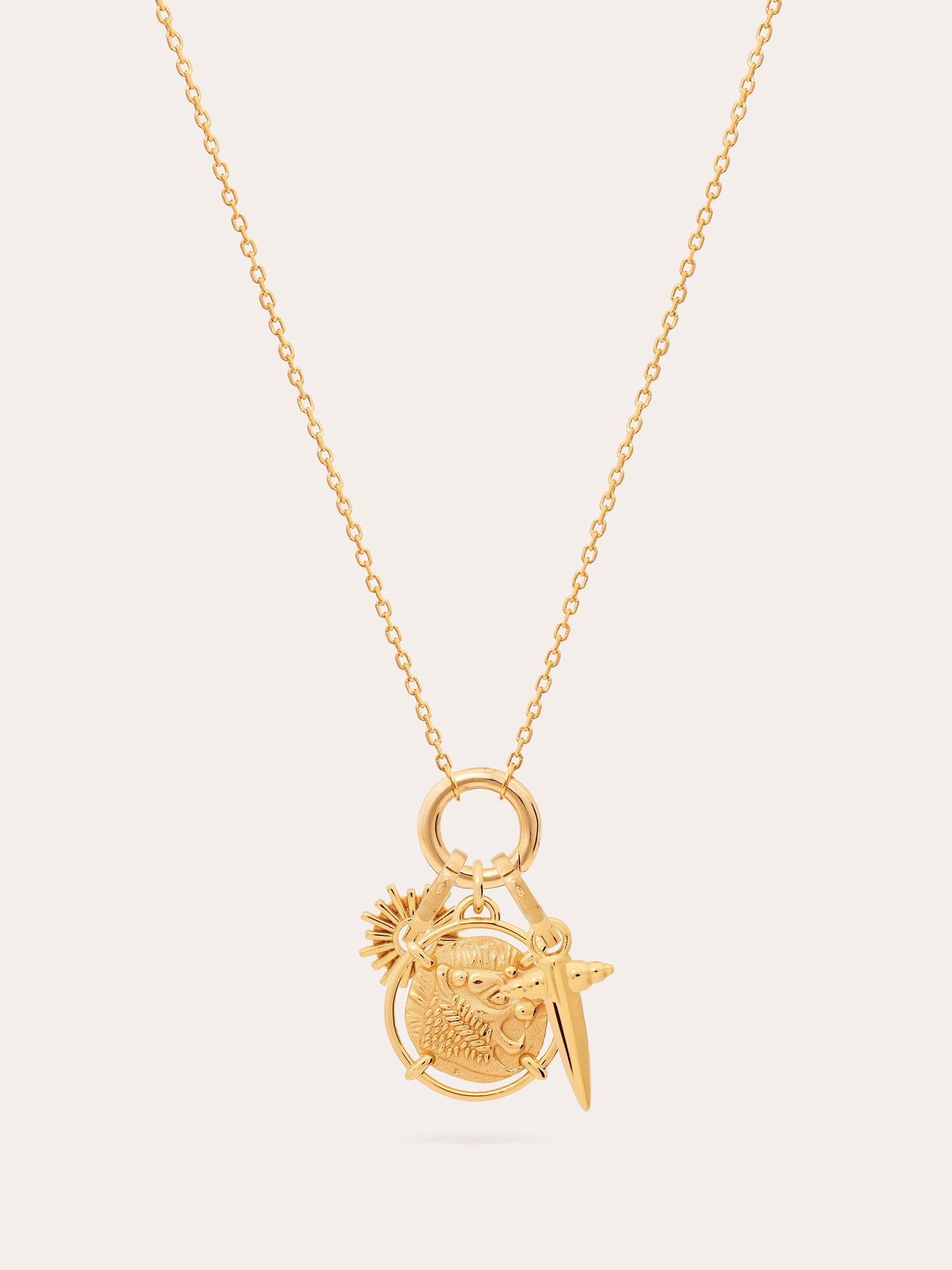 Nemean Lion Gold Necklace Set - 18ct Gold Vermeil - Heyrlome Jewellery