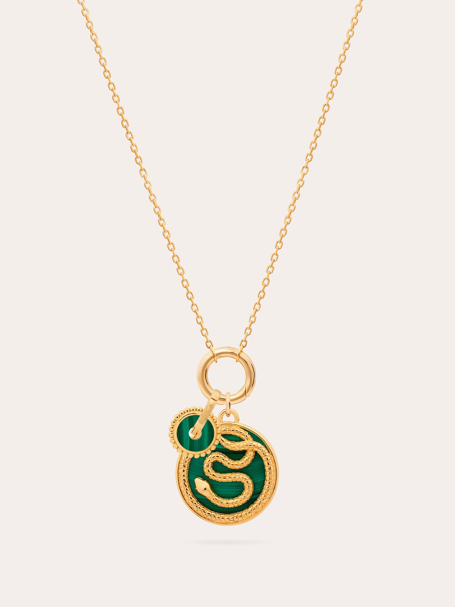 Malachite Gold Necklace Set - 18ct Gold Vermeil and Malachite - Heyrlome Jewellery