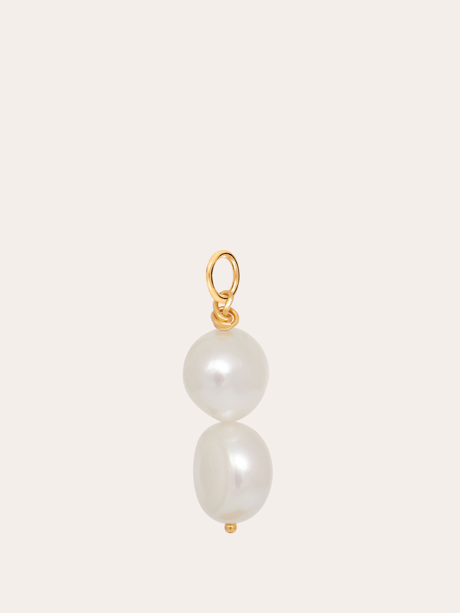 Double Pearl Gold Pendant Charm