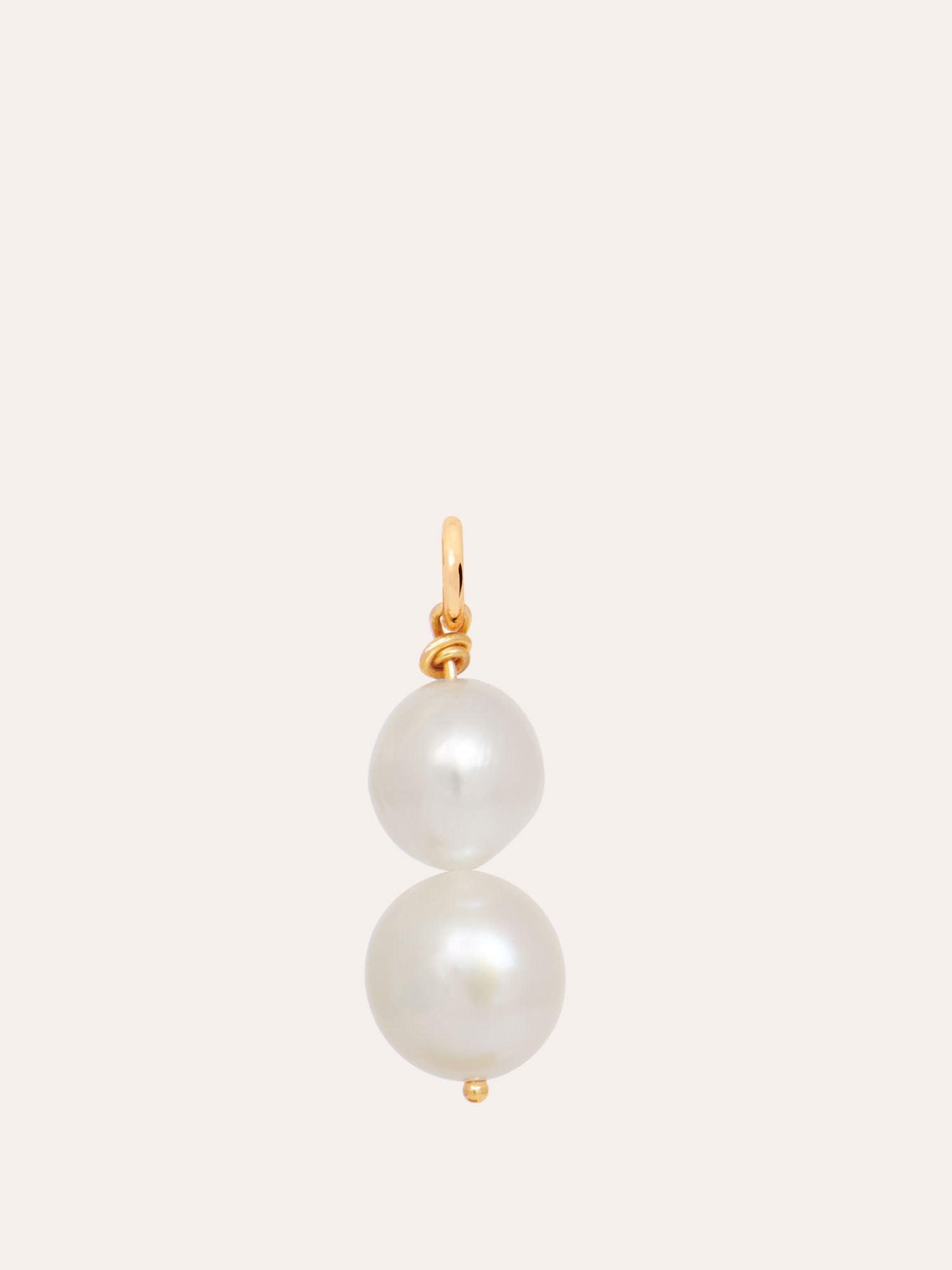 Double Pearl Gold Pendant Charm