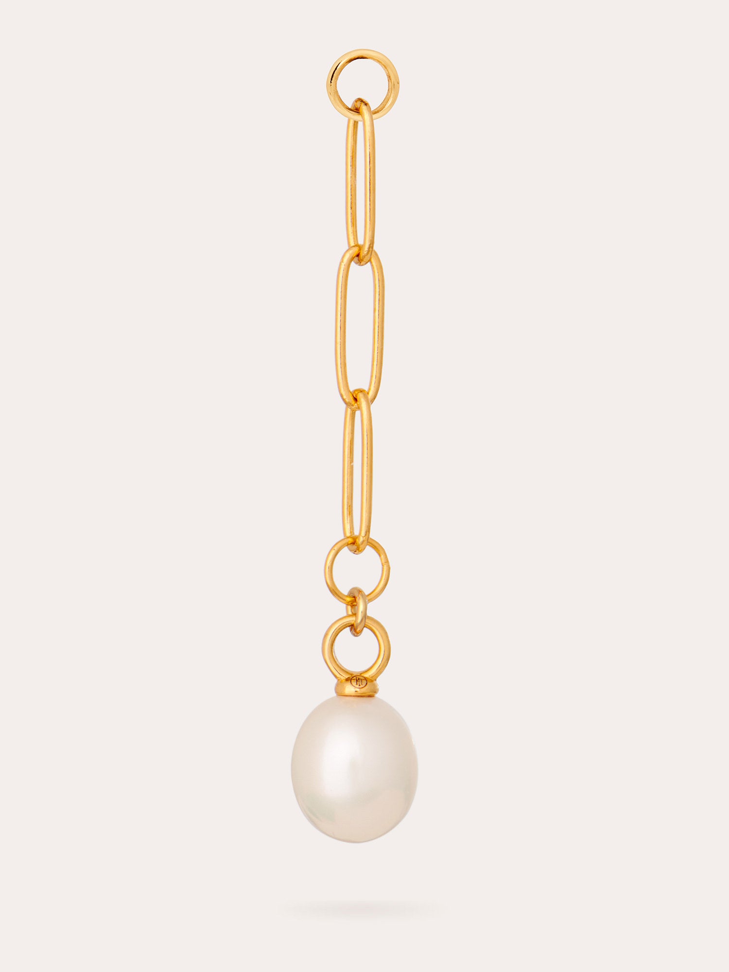 Drop Chain Gold Pearl Charm - 18ct Gold Vermeil - Heyrlome Jewellery