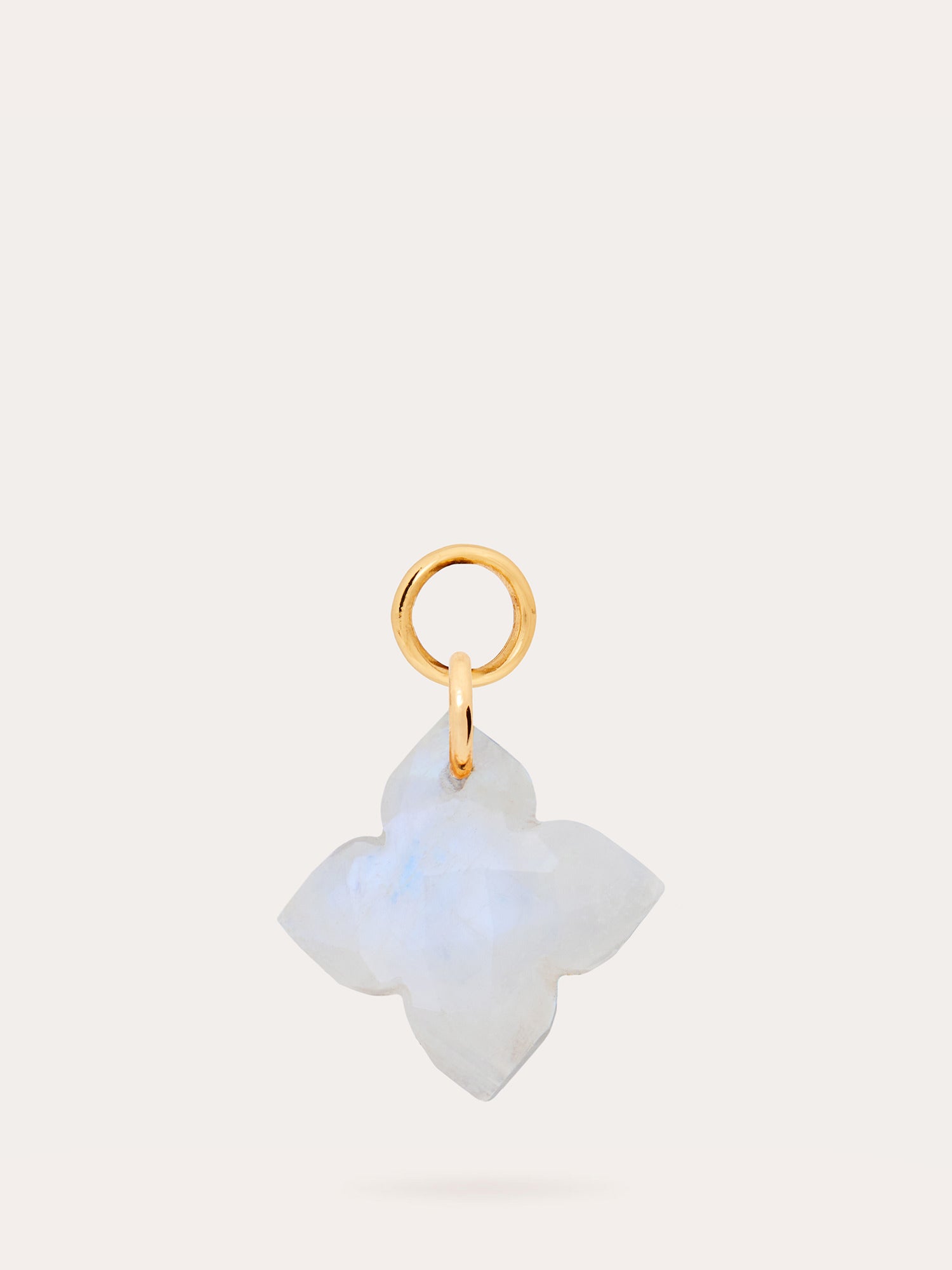 Moonstone Cuckoo Flower Gold Charm - 18ct Gold Vermeil - Heyrlome Jewellery