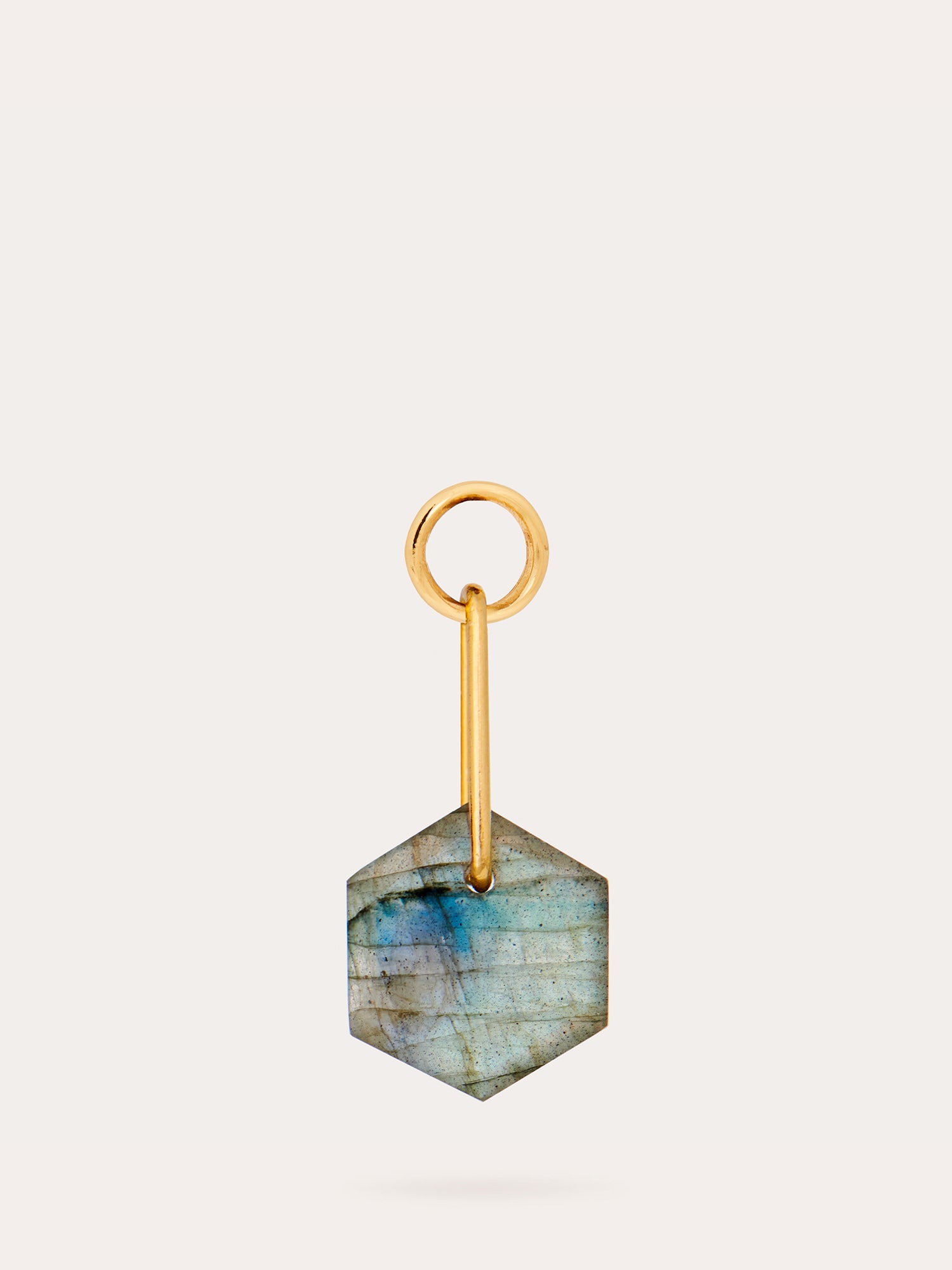 Labradorite Harmony Drop Gold Charm - 18ct Gold Vermeil and Labradorite - Heyrlome Jewellery