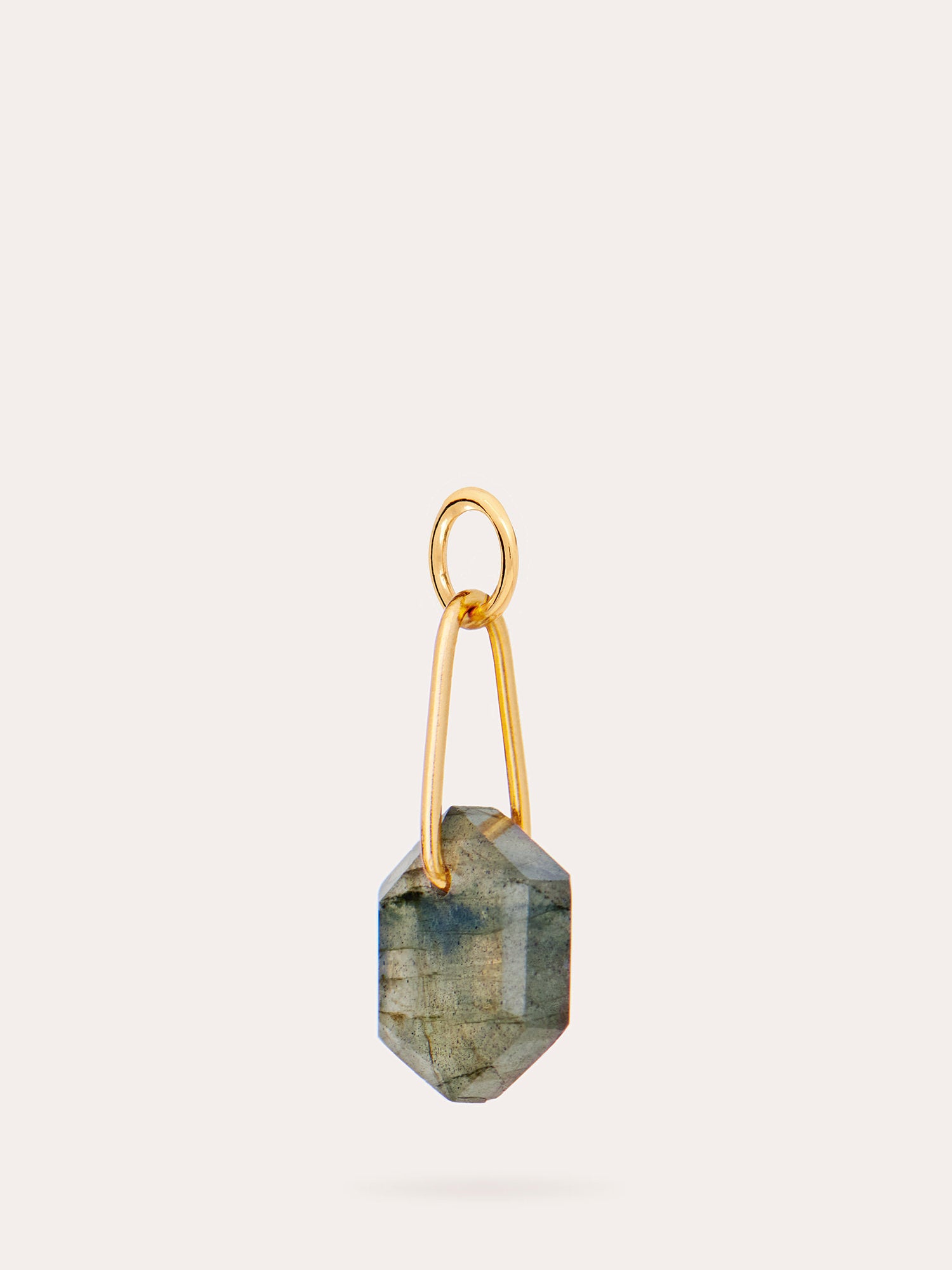 Side View of Labradorite Harmony Drop Gold Charm - 18ct Gold Vermeil and Labradorite - Heyrlome Jewellery