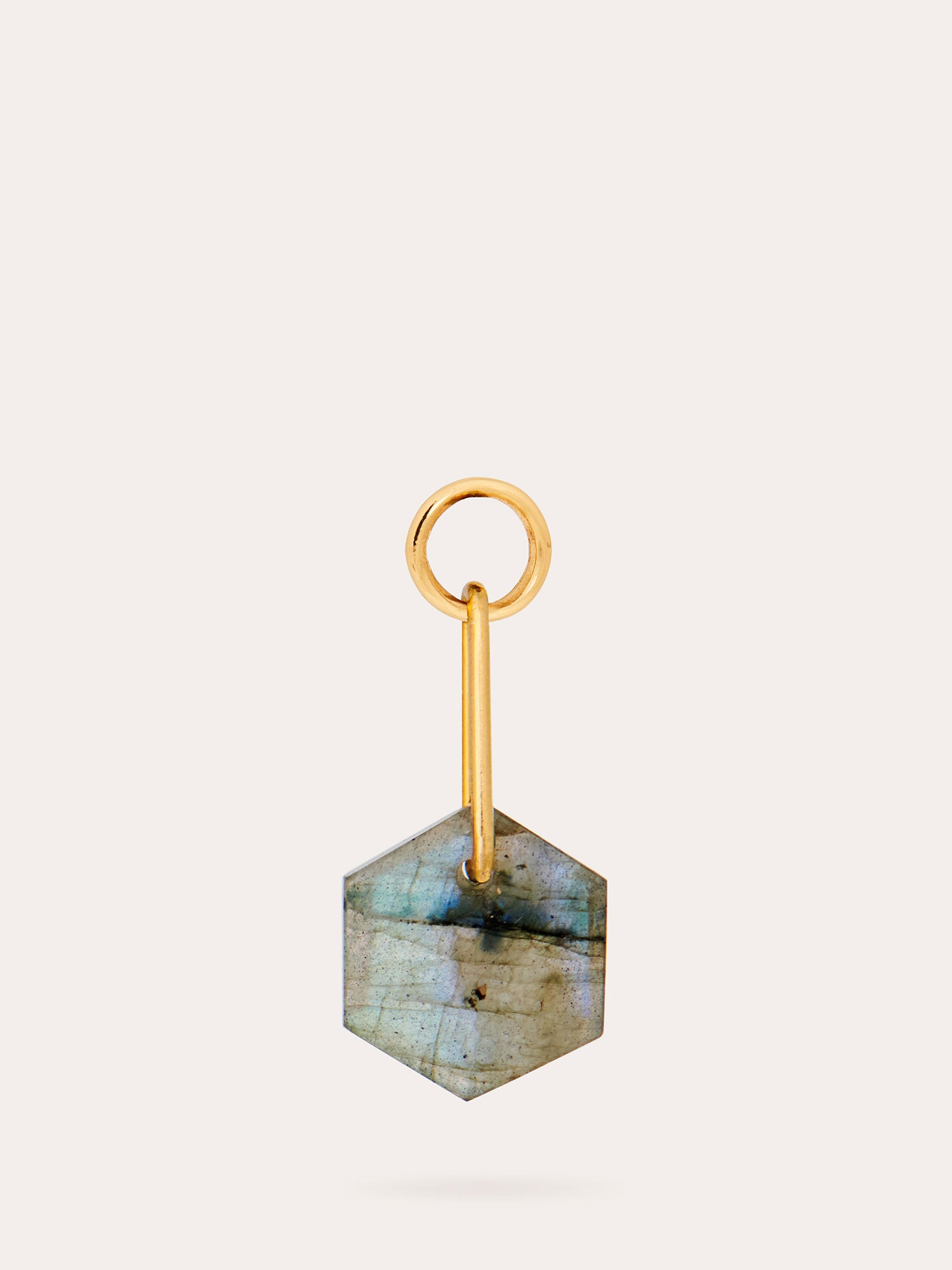 Back View of Labradorite Harmony Drop Gold Charm - 18ct Gold Vermeil and Labradorite - Heyrlome Jewellery