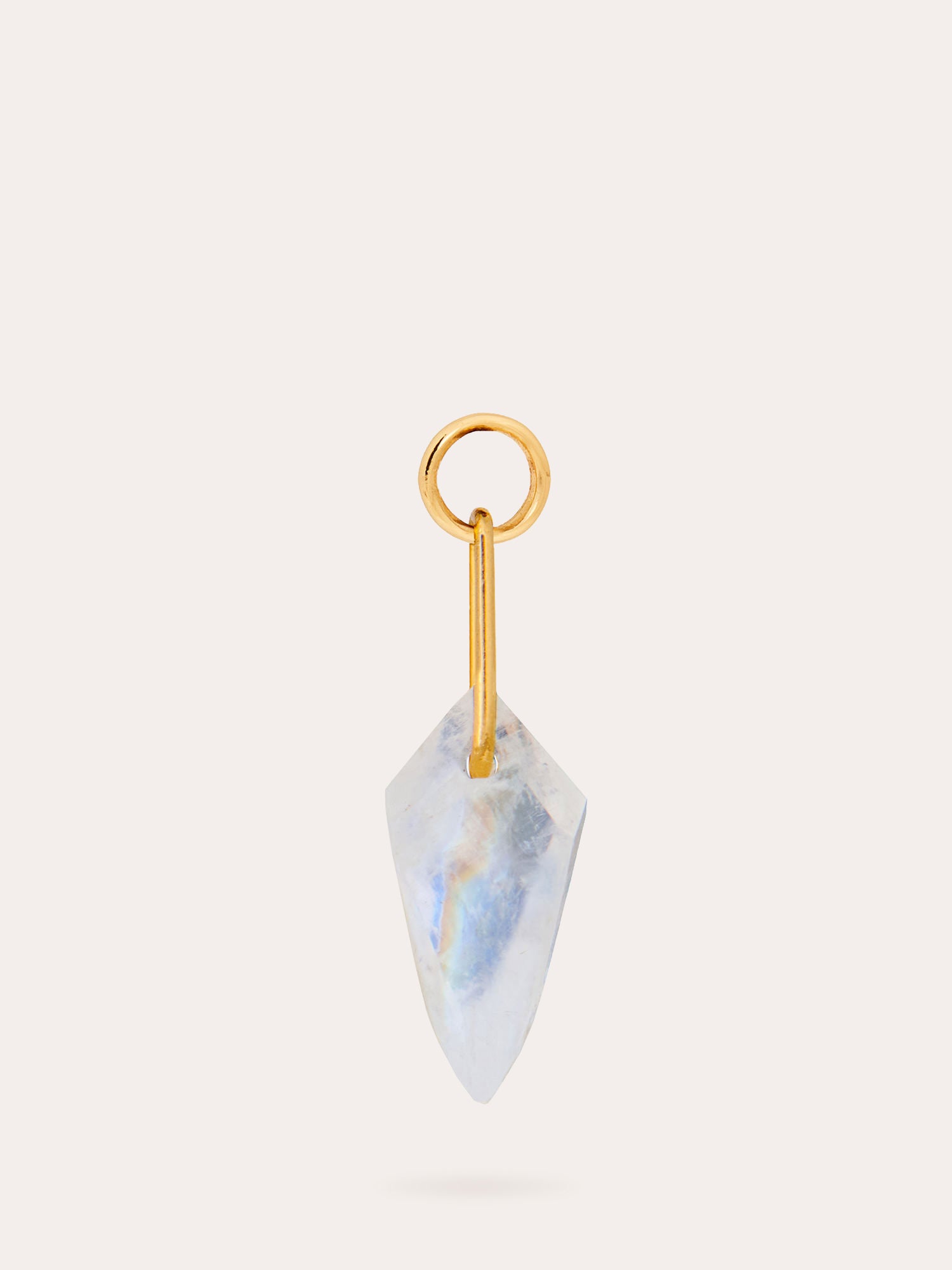 Moonstone Shield Drop Gold Charm