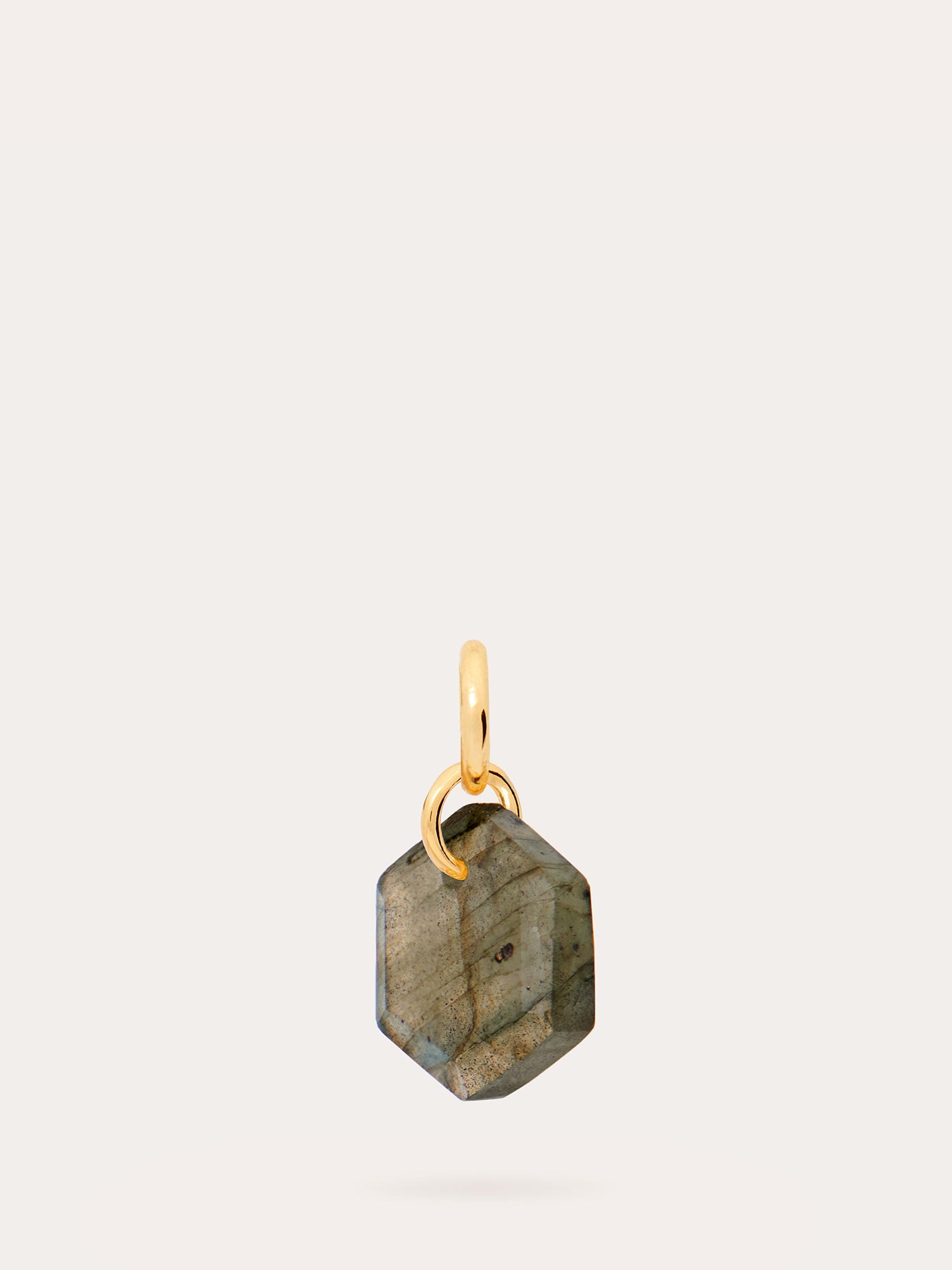 Side View of Labradorite Harmony Gold Charm - 18ct Gold Vermeil - Heyrlome Jewellery