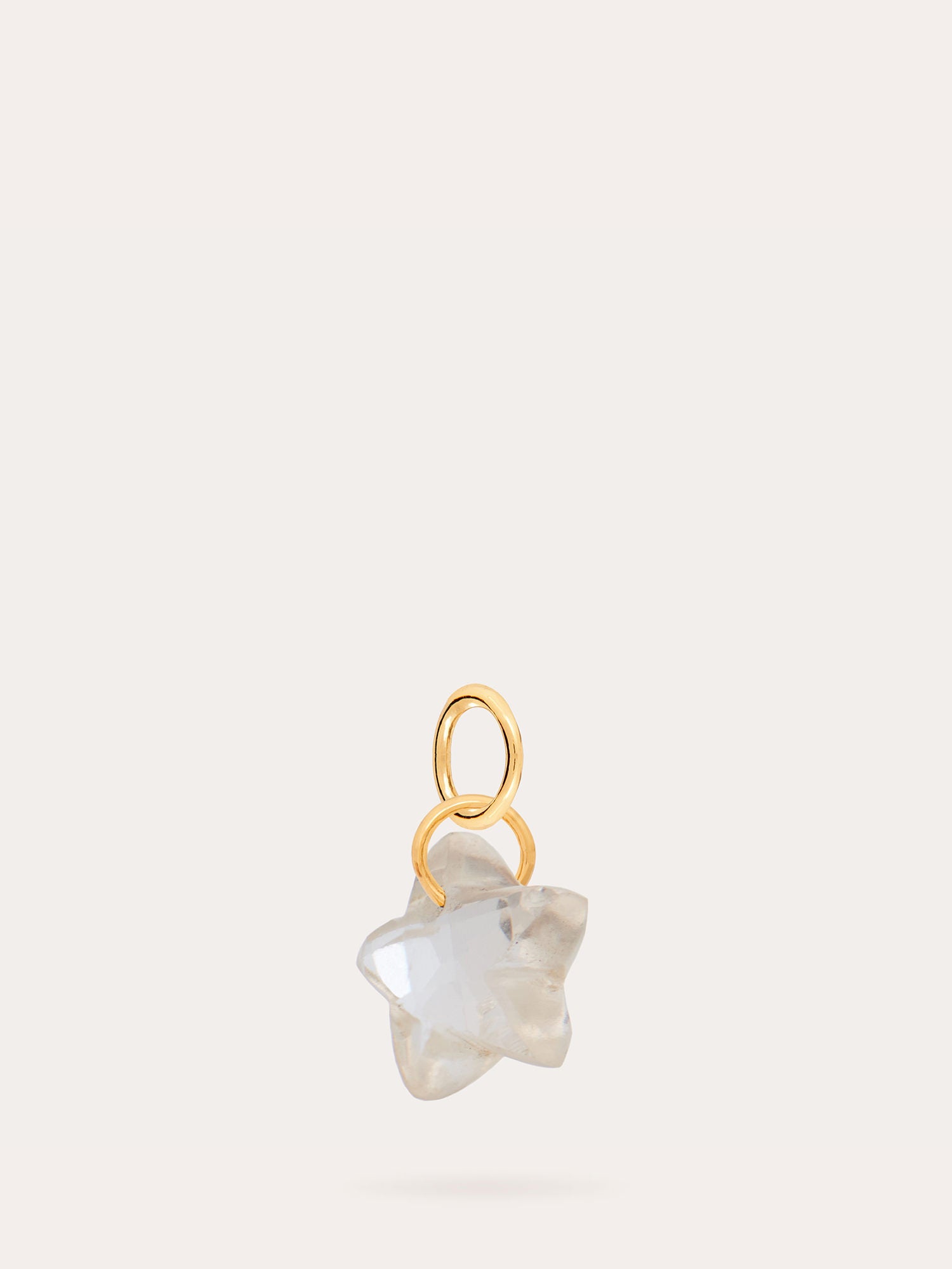 Side View of Stella Gold Gold Charm - Clear Quartz and 18ct Gold Vermeil - Heyrlome Jewellery