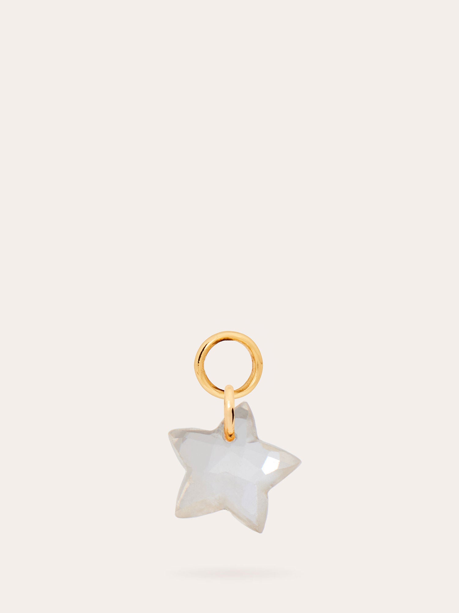 Back View of Stella Gold Gold Charm - Clear Quartz and 18ct Gold Vermeil - Heyrlome Jewellery