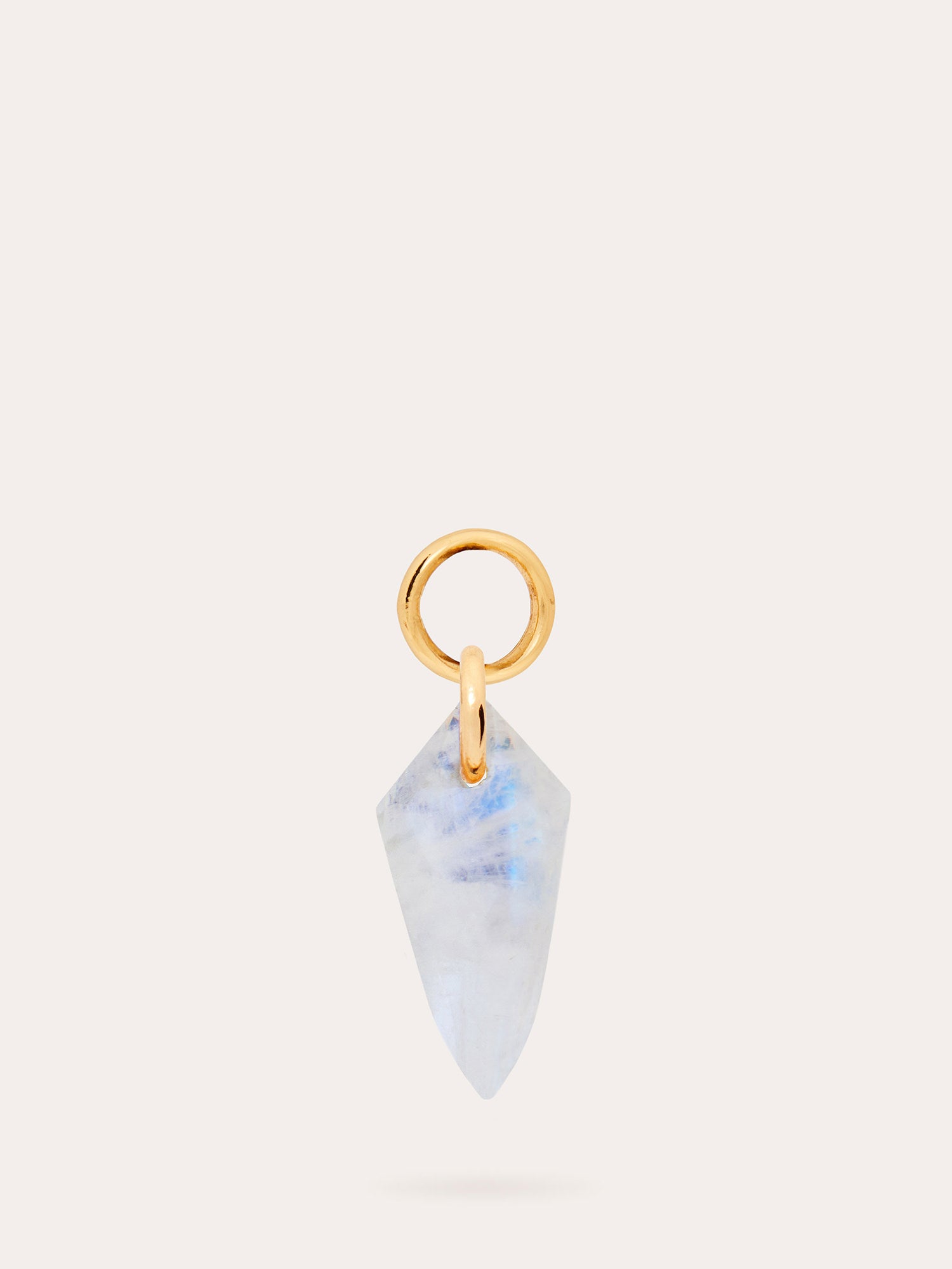 Moonstone Shield Gold Charm - 18ct Gold Vermeil - Heyrlome Jewellery