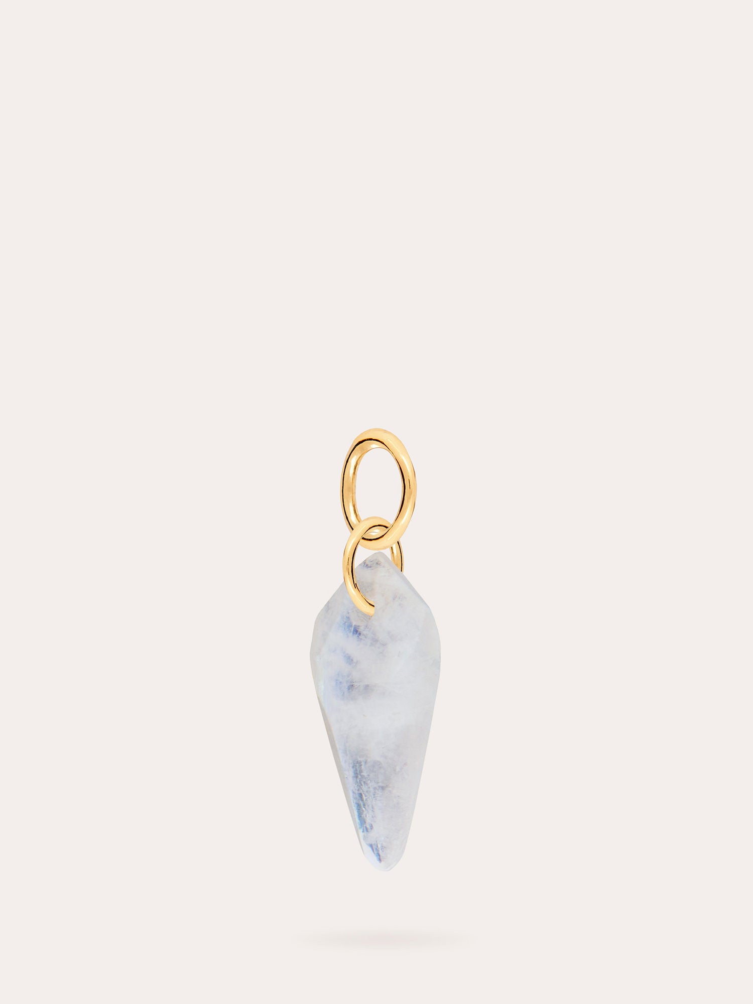 Side View of Moonstone Shield Gold Charm - 18ct Gold Vermeil - Heyrlome Jewellery