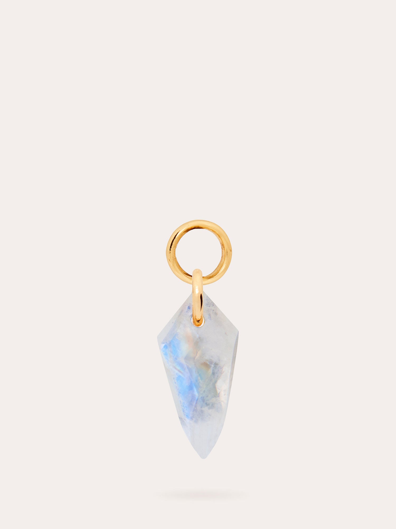 Back View of Moonstone Shield Gold Charm - 18ct Gold Vermeil - Heyrlome Jewellery