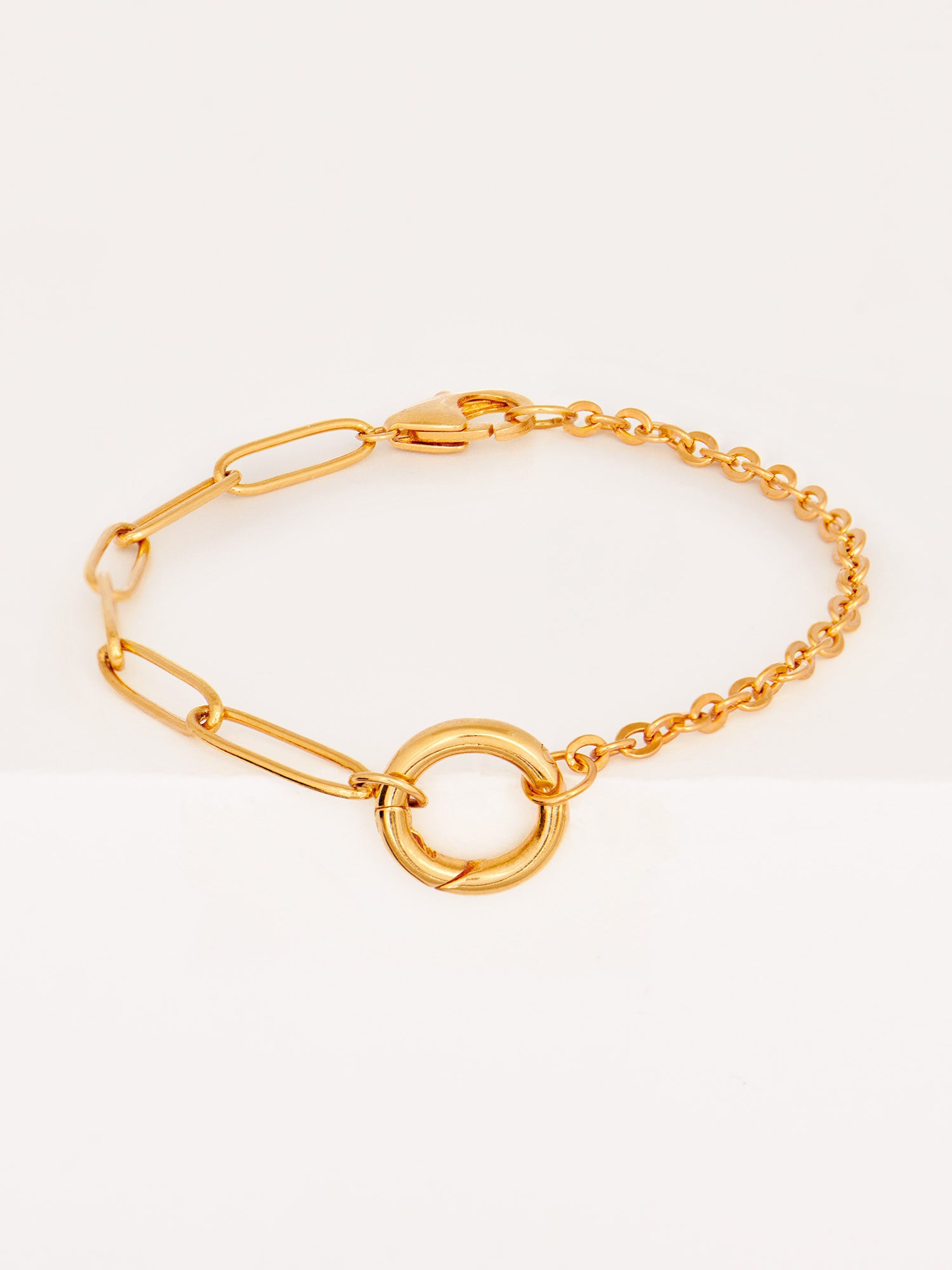 Heavy Mixed Chain Gold Bracelet - 18ct Gold Vermeil - Heyrlome Jewellery