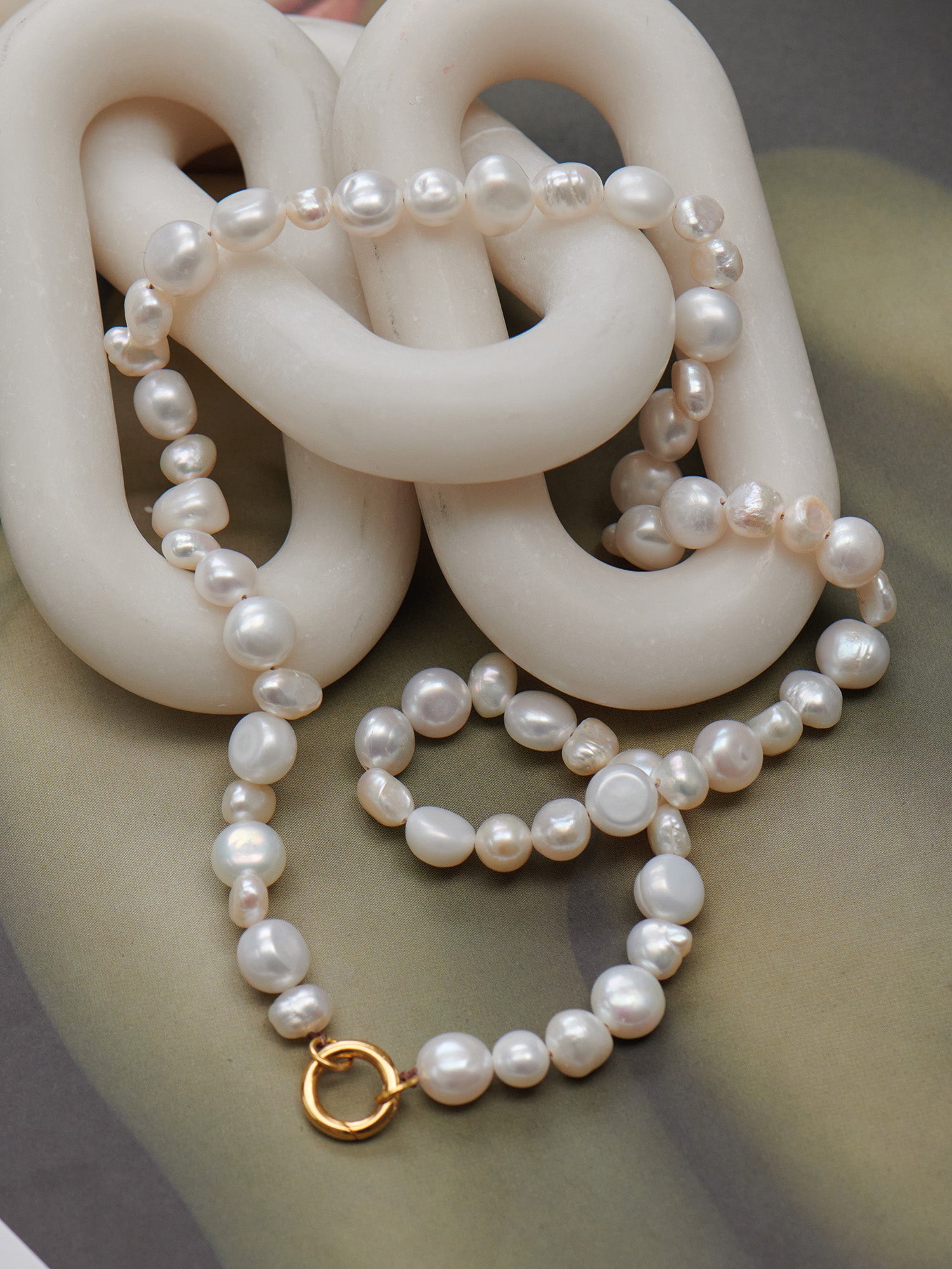 Freshwater Pearl Beaded Necklace - 18ct Gold Vermeil and Pearls - Heyrlome Jewellery