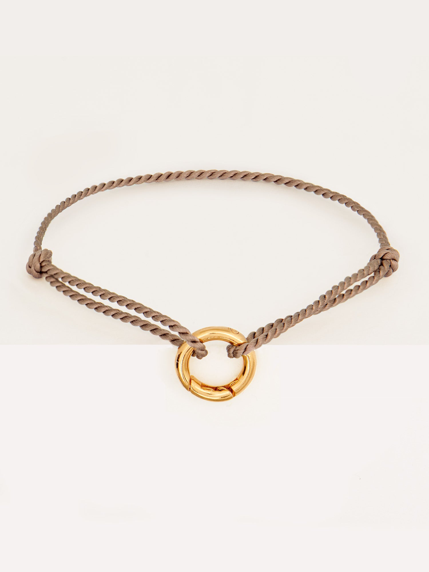 Adjustable Soft Brown Cord Bracelet - 18ct Gold Vermeil and Natural Silk - Heyrlome Jewellery