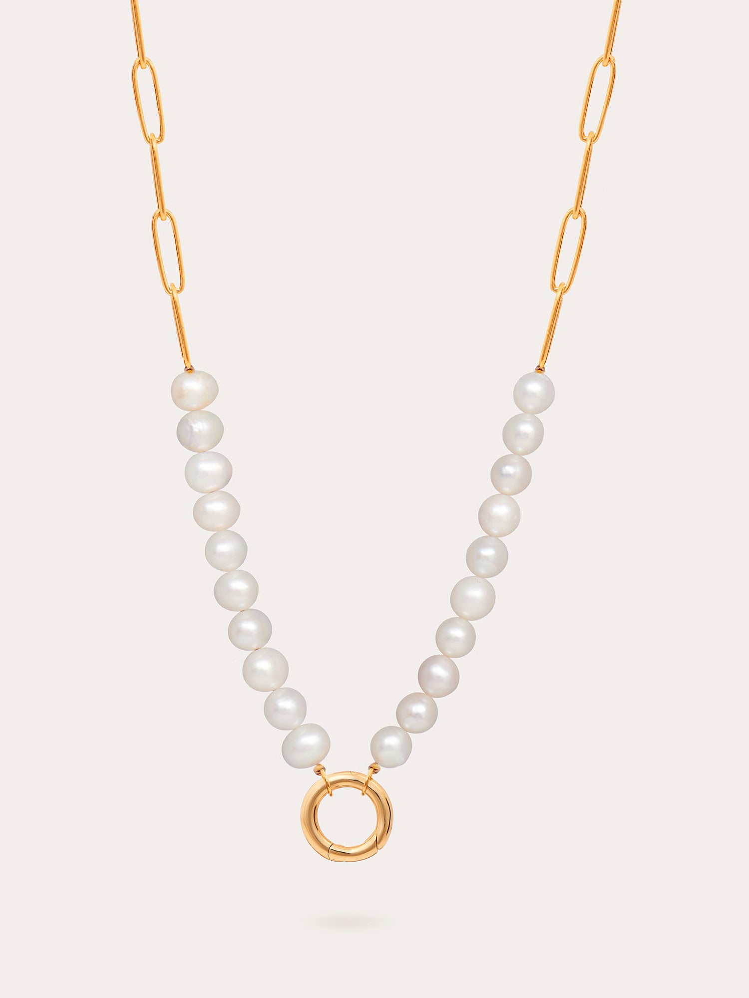 Freshwater Baroque Pearl Clasp Gold Necklace - 18ct Gold Vermeil - Heyrlome Jewellery