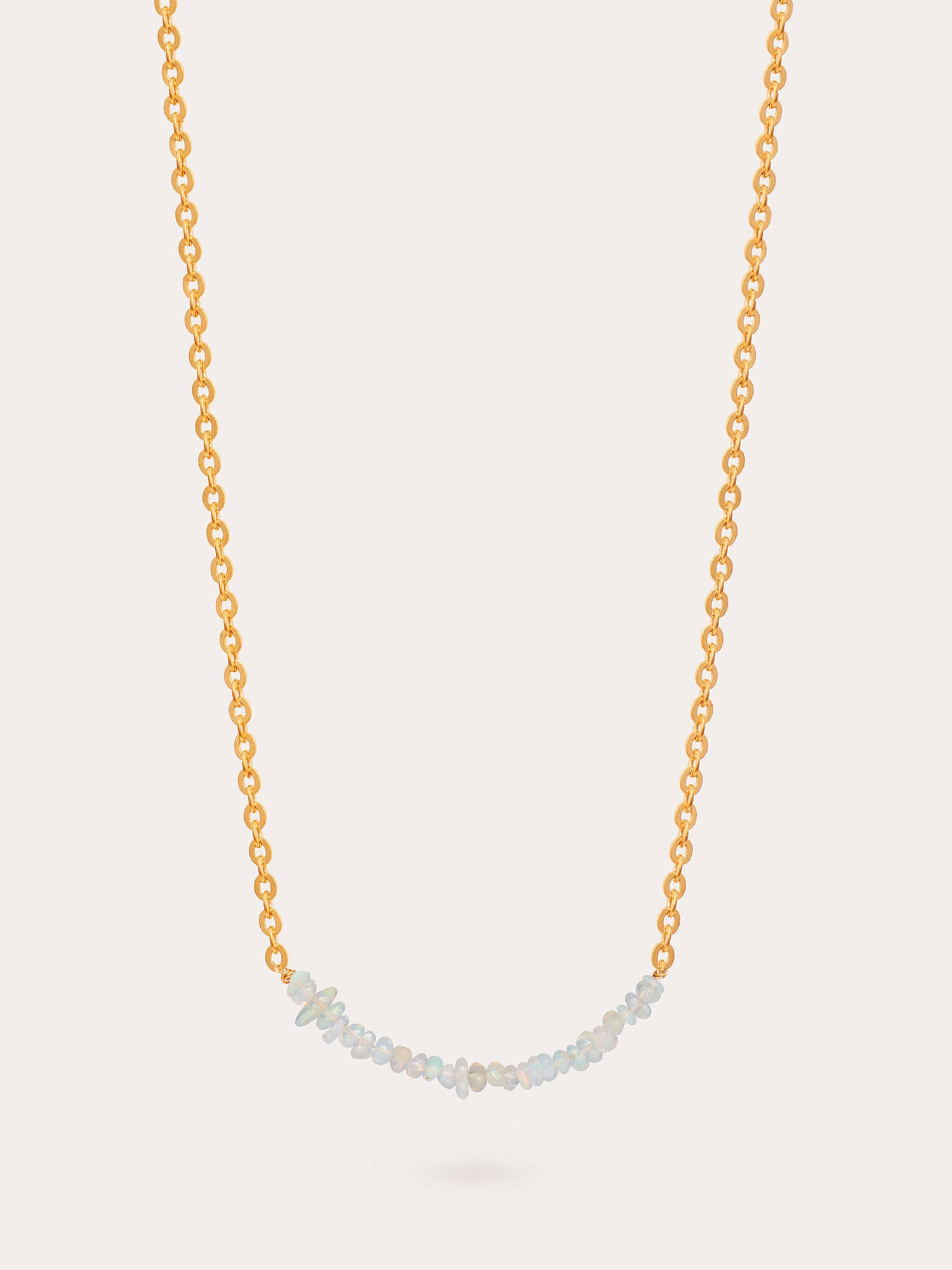 Ethiopian Opal Beaded Gold Necklace - 18ct Gold Vermeil and Ethiopian Opal - Heyrlome Jewellery