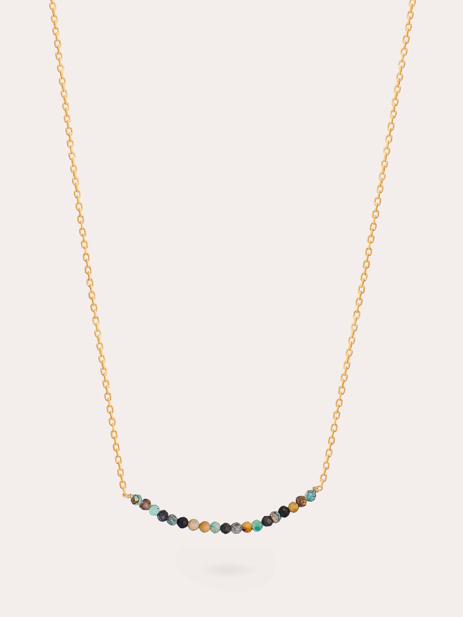 Turquoise Beaded Gold Necklace - 18ct Gold Vermeil and Hubei Turquoise - Heyrlome Jewellery