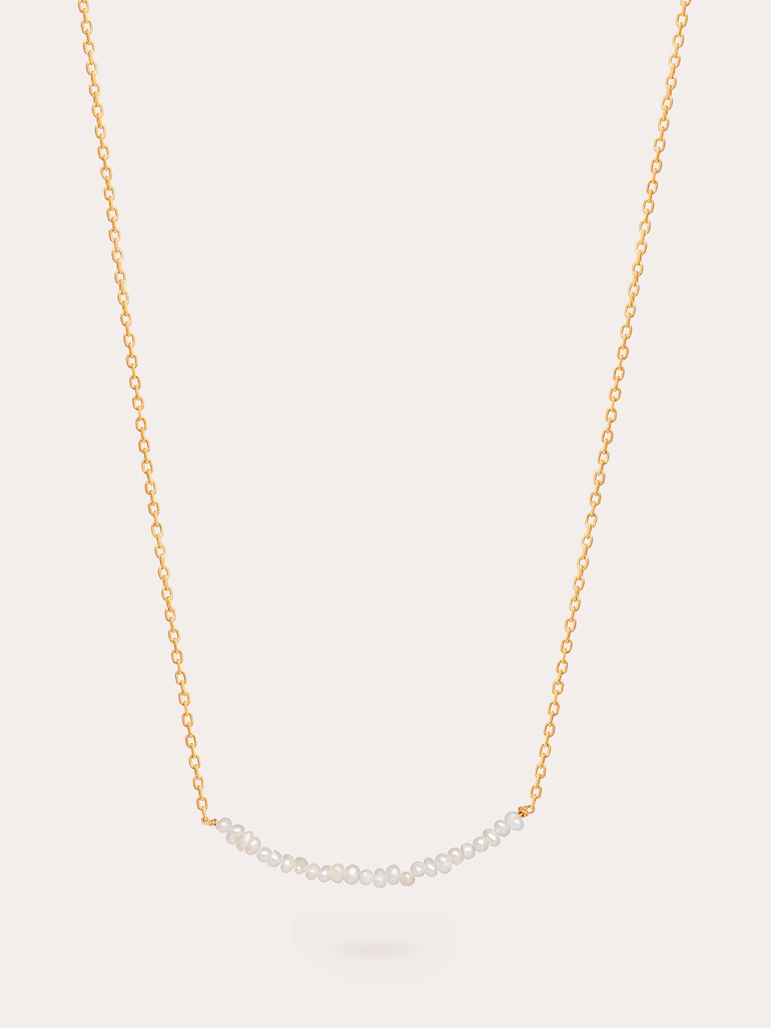 Fine Pearl Beaded Gold Necklace - 18ct Gold Vermeil and Freshwater Pearls - Heyrlome Jewellery