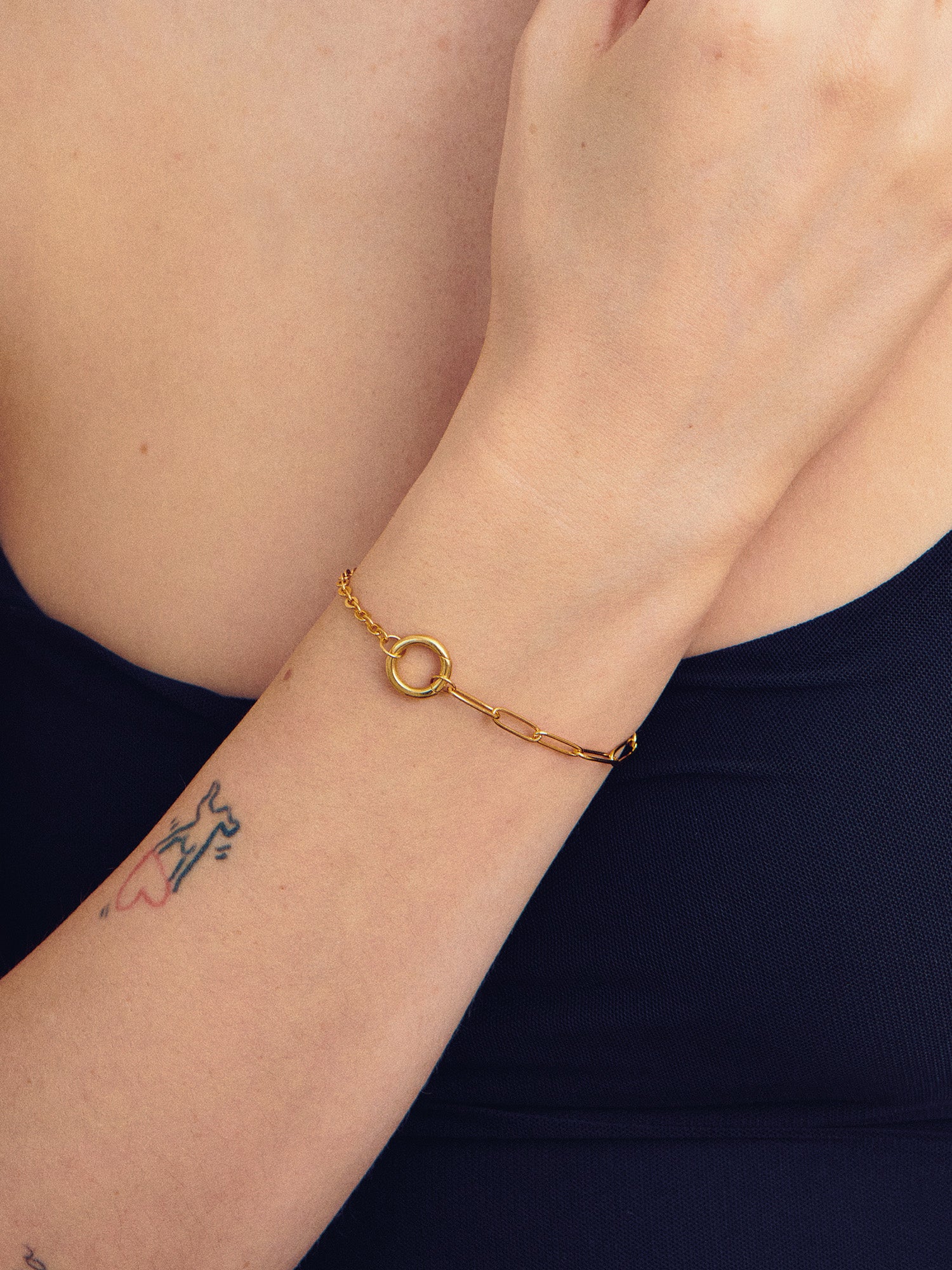 Statement Chain Gold Charm Bracelet - 18ct Gold Vermeil - Heyrlome Jewellery