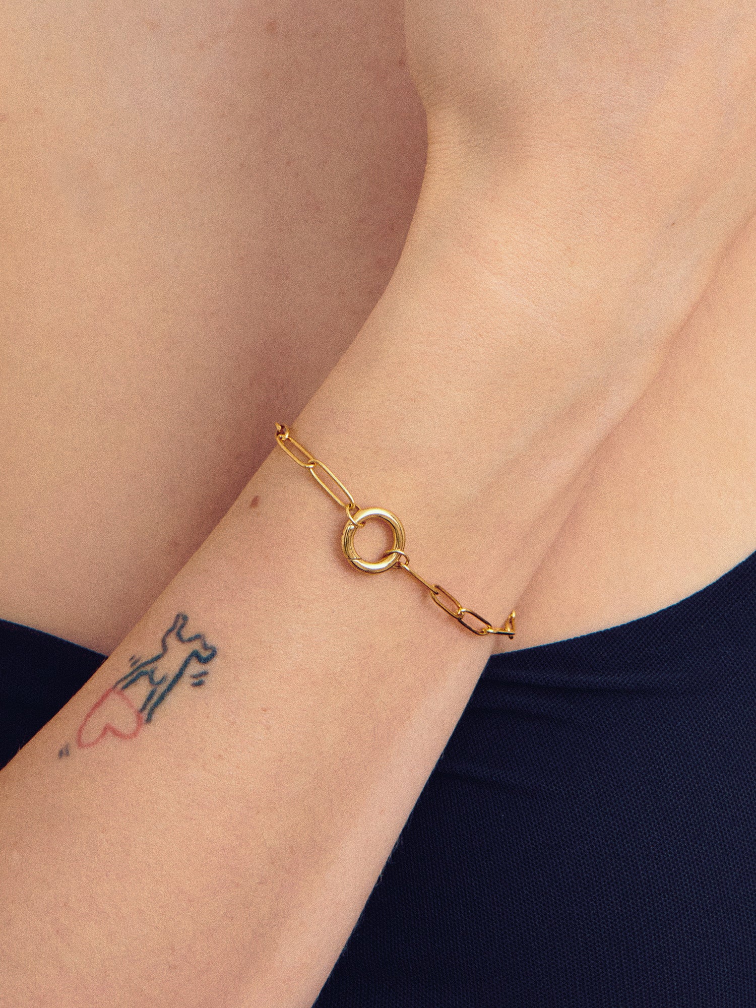 Paperlink Gold Charm Bracelet - 18ct Gold Vermeil - Heyrlome Jewellery