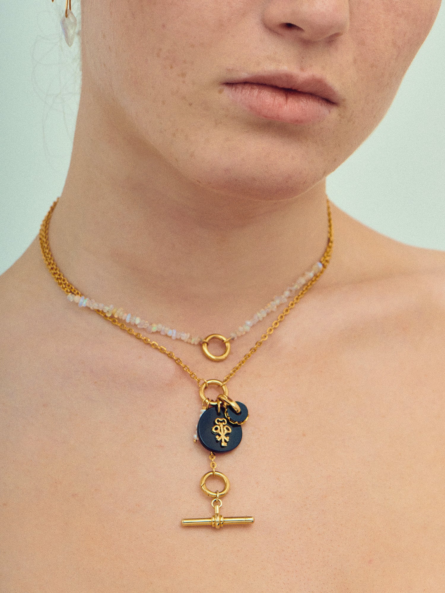 Necklace Stack with Albert Lock Gold Pendant - 18ct Gold Vermeil - Heyrlome Jewellery