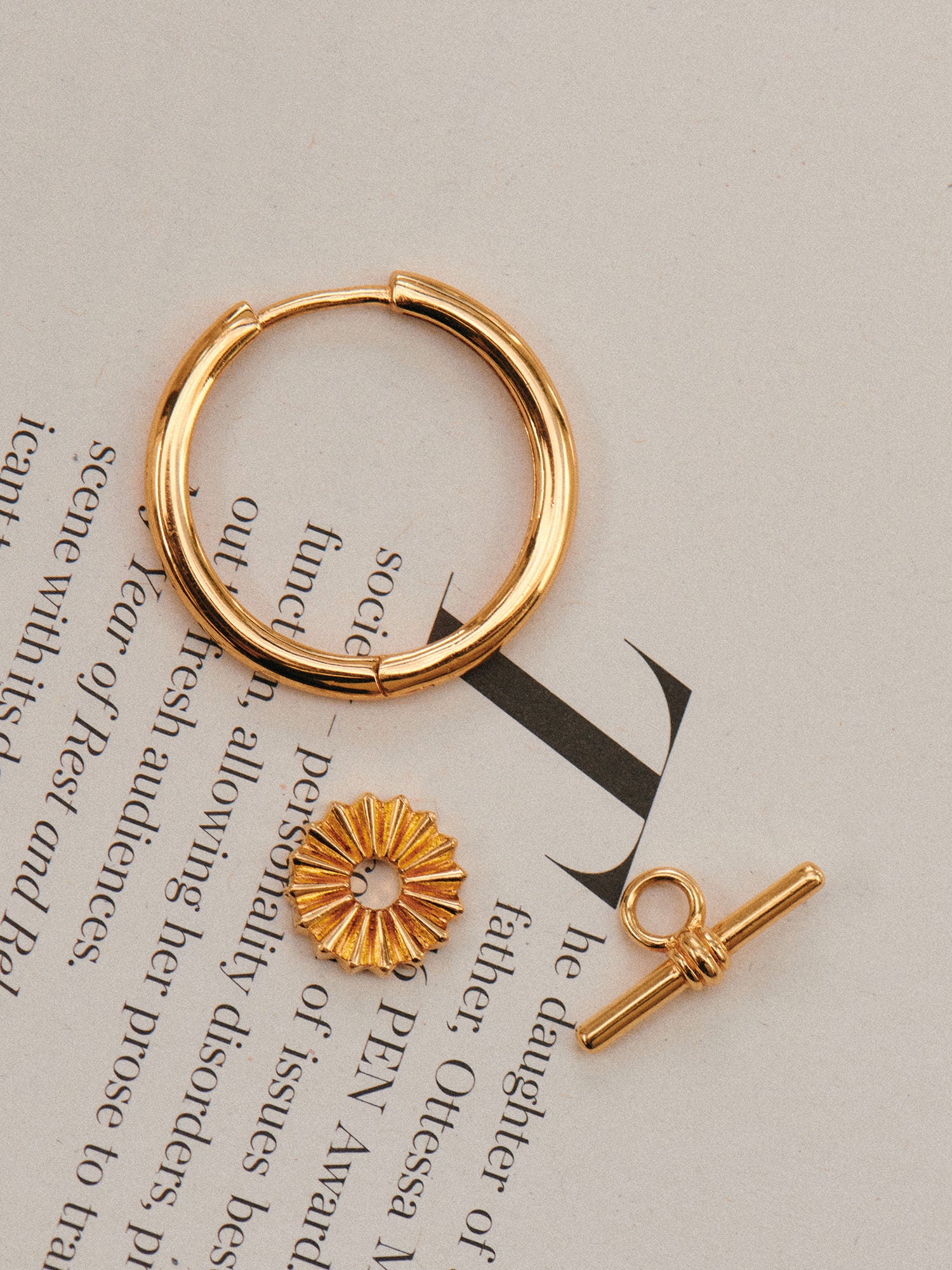 Gold Charm Hoop Earrings - 18ct Gold Vermeil - Heyrlome Jewellery