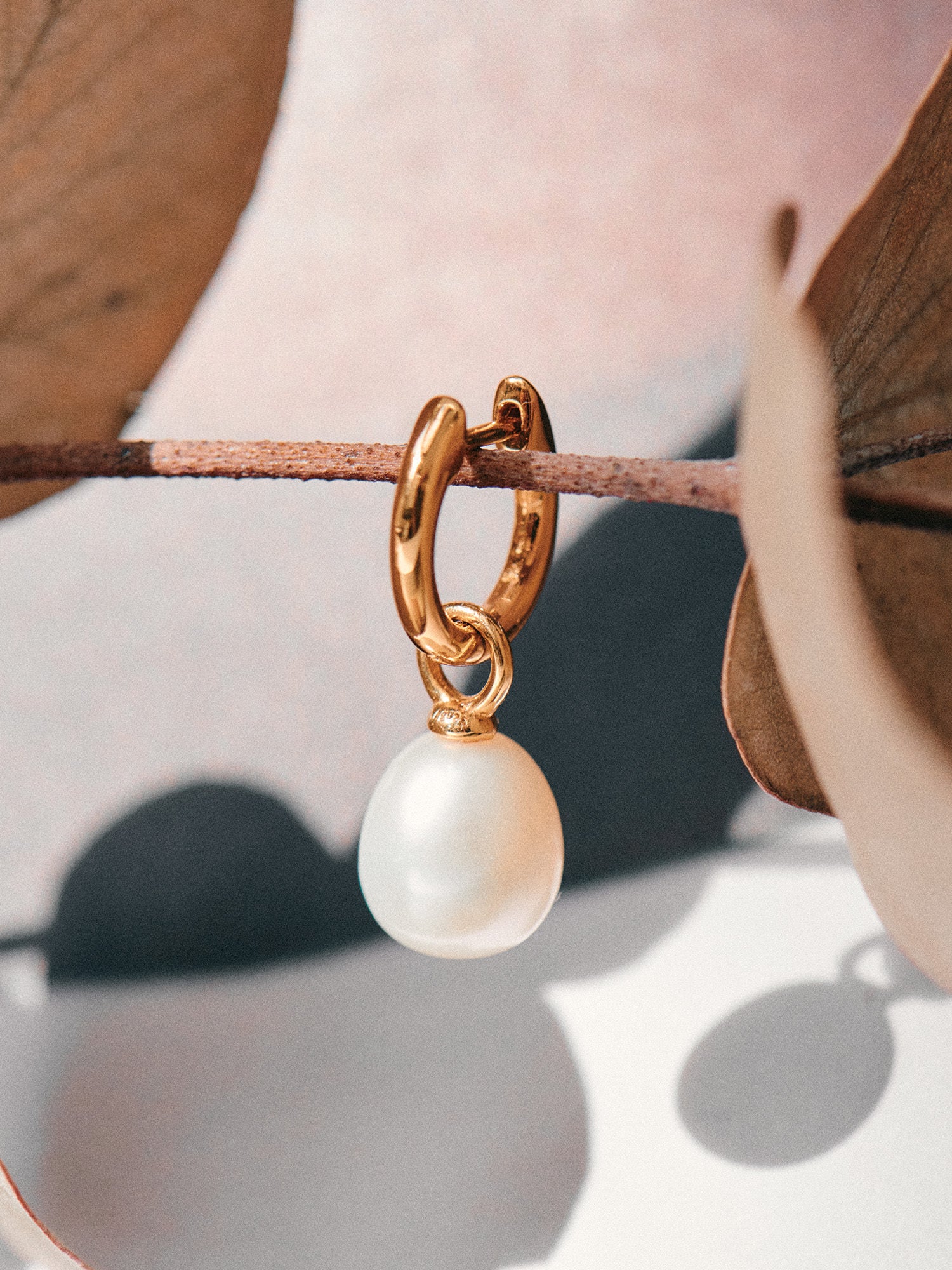 Pearl Charm Gold Vermeil Earrings - Baroque Pearl - Heyrlome Jewellery