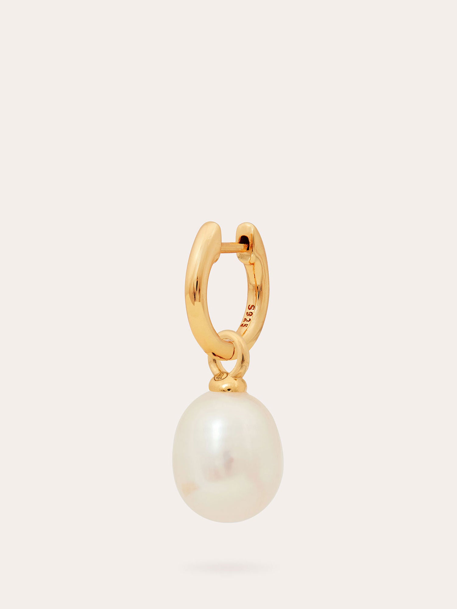 Pearl Charm Gold Huggie - 18ct Gold Vermeil - Heyrlome Jewellery