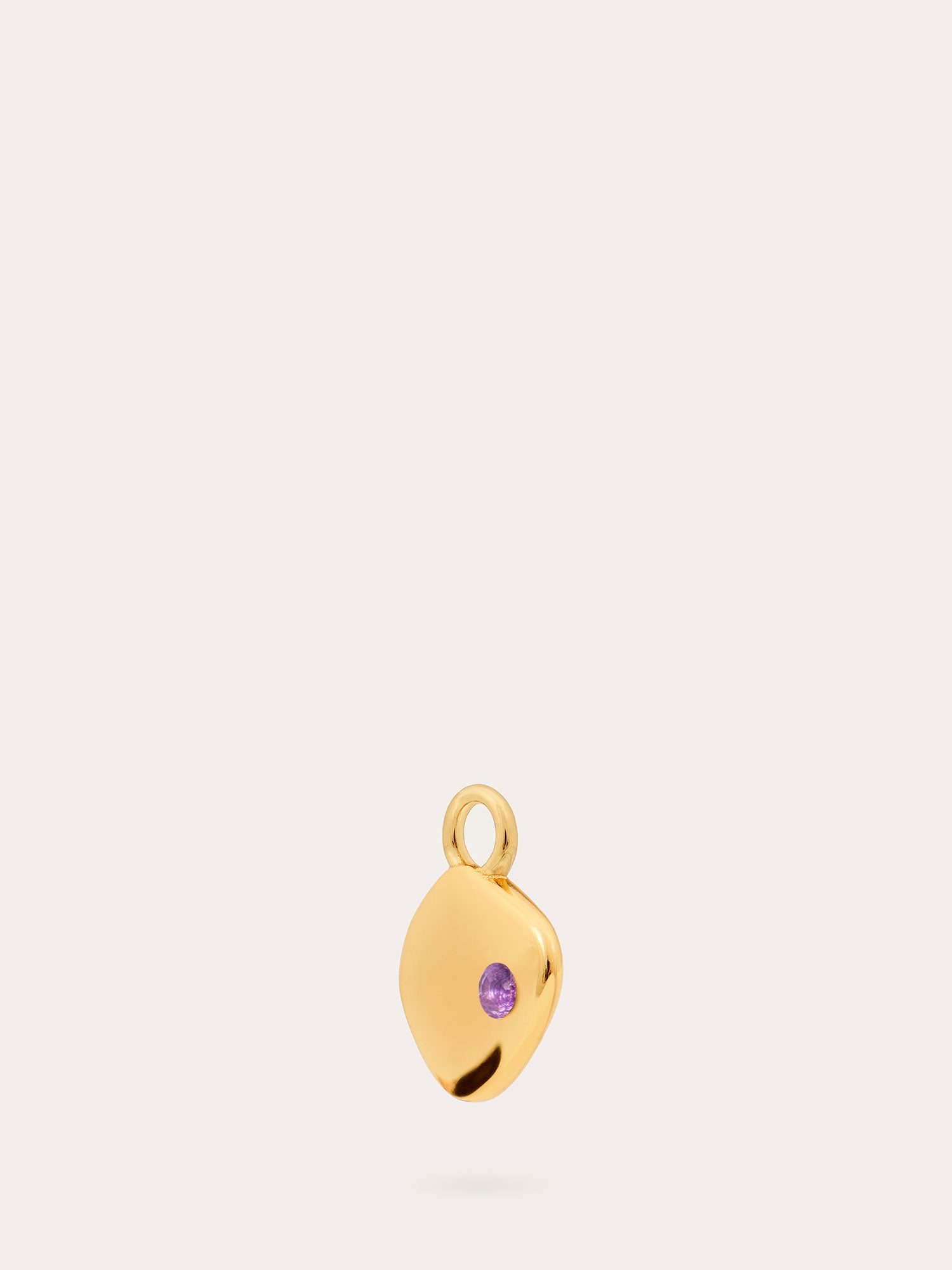 February Birthstone Gold Pendant Charm