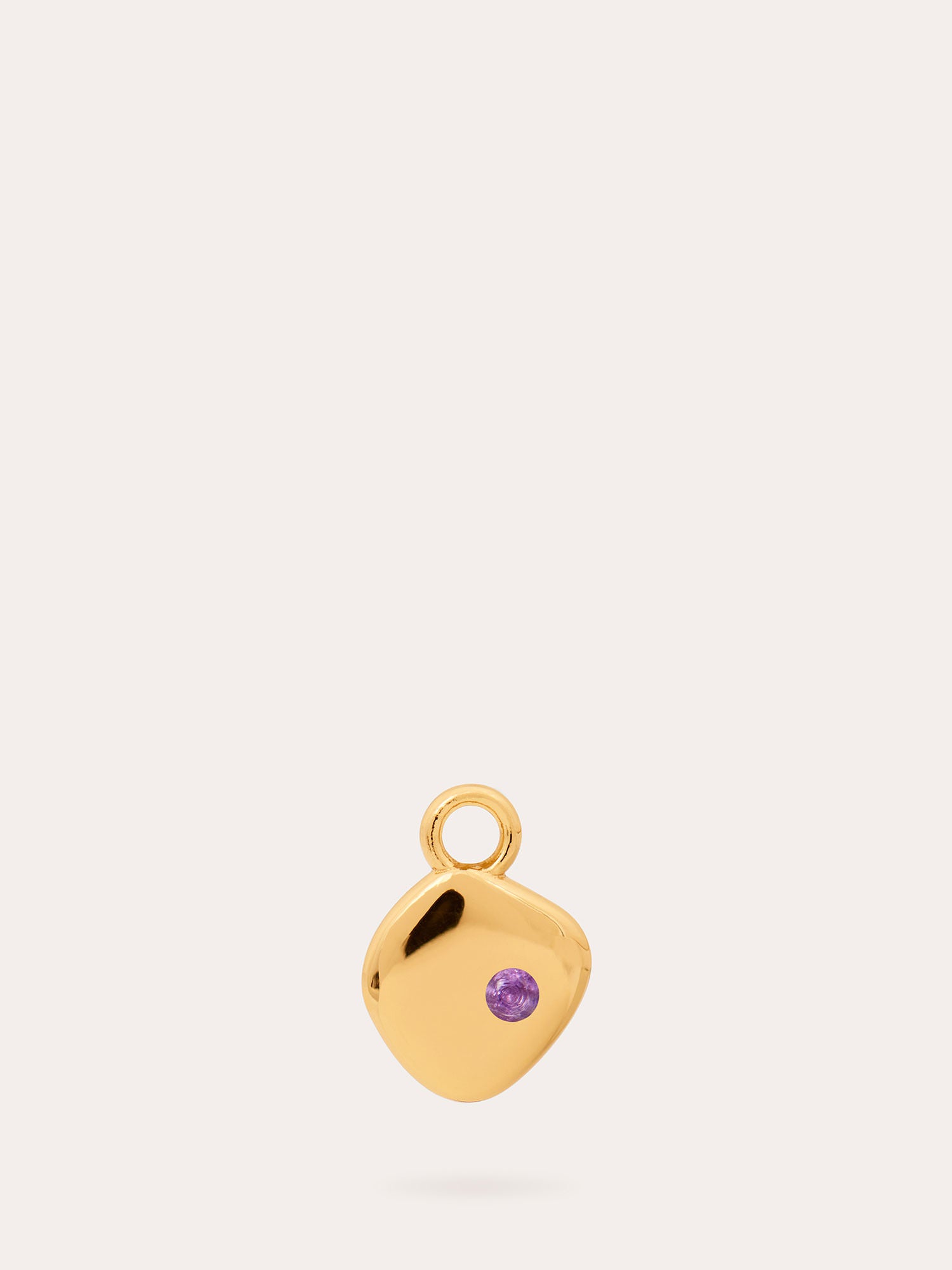 February Birthstone Gold Pendant Charm