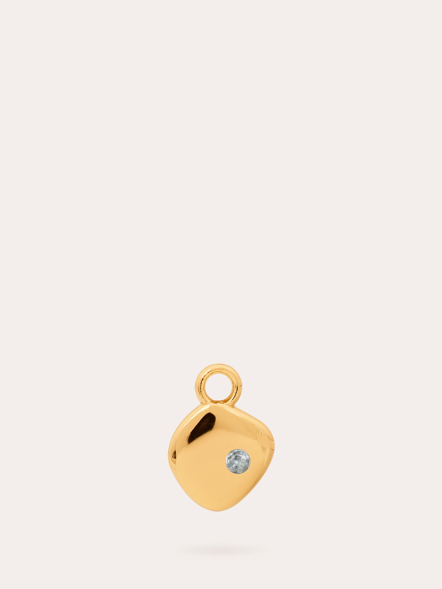 March Birthstone Gold Pendant Charm